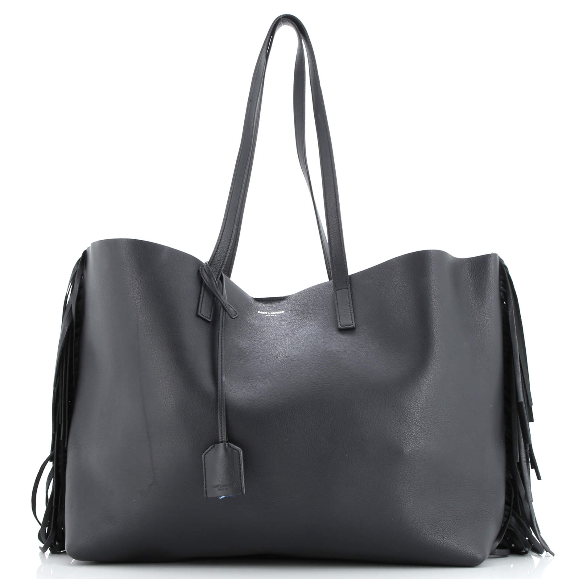 Saint Laurent Fringe Shopper Tote Leather Large