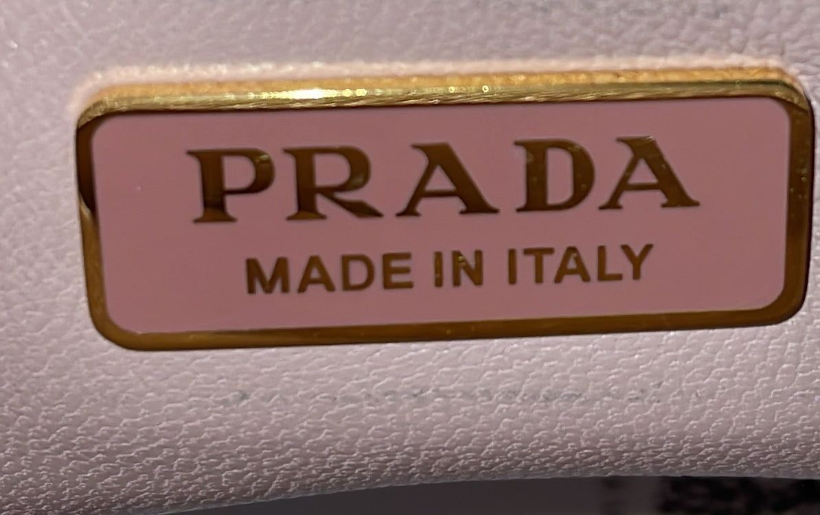 Prada Galleria Double Zip Tote Shearling and Leather Mini
