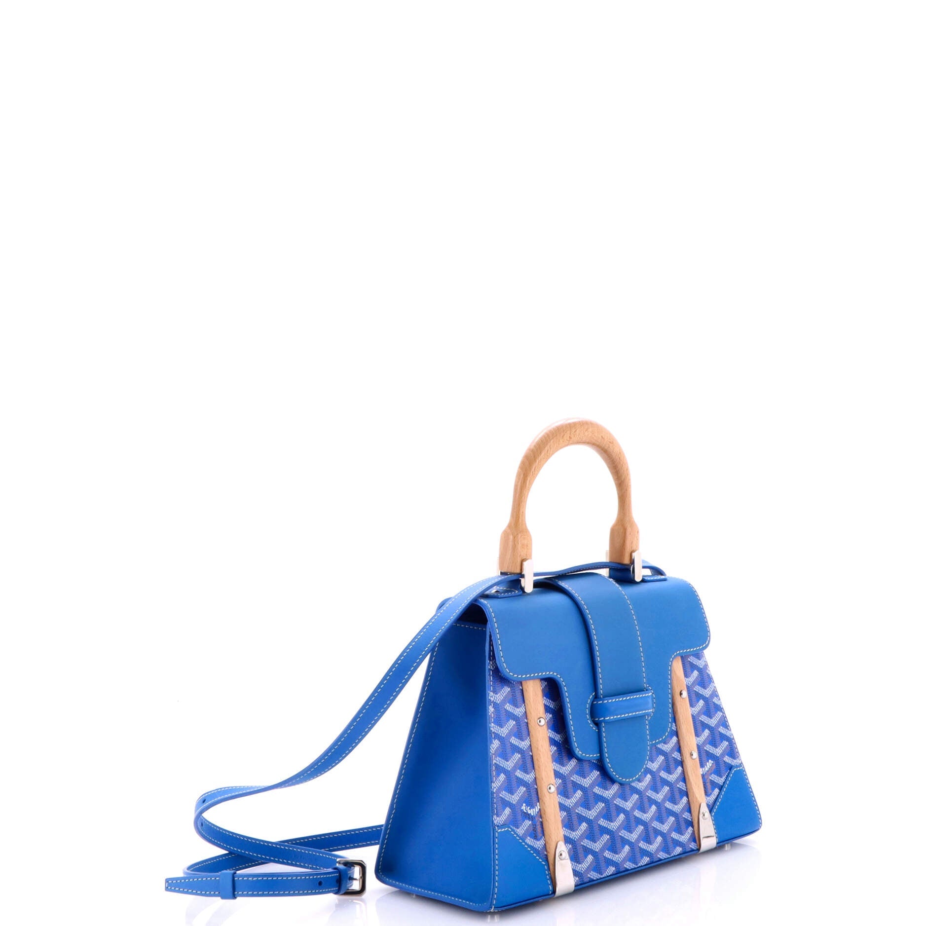 Goyard Saigon Top Handle Bag Coated Canvas with Leather PM