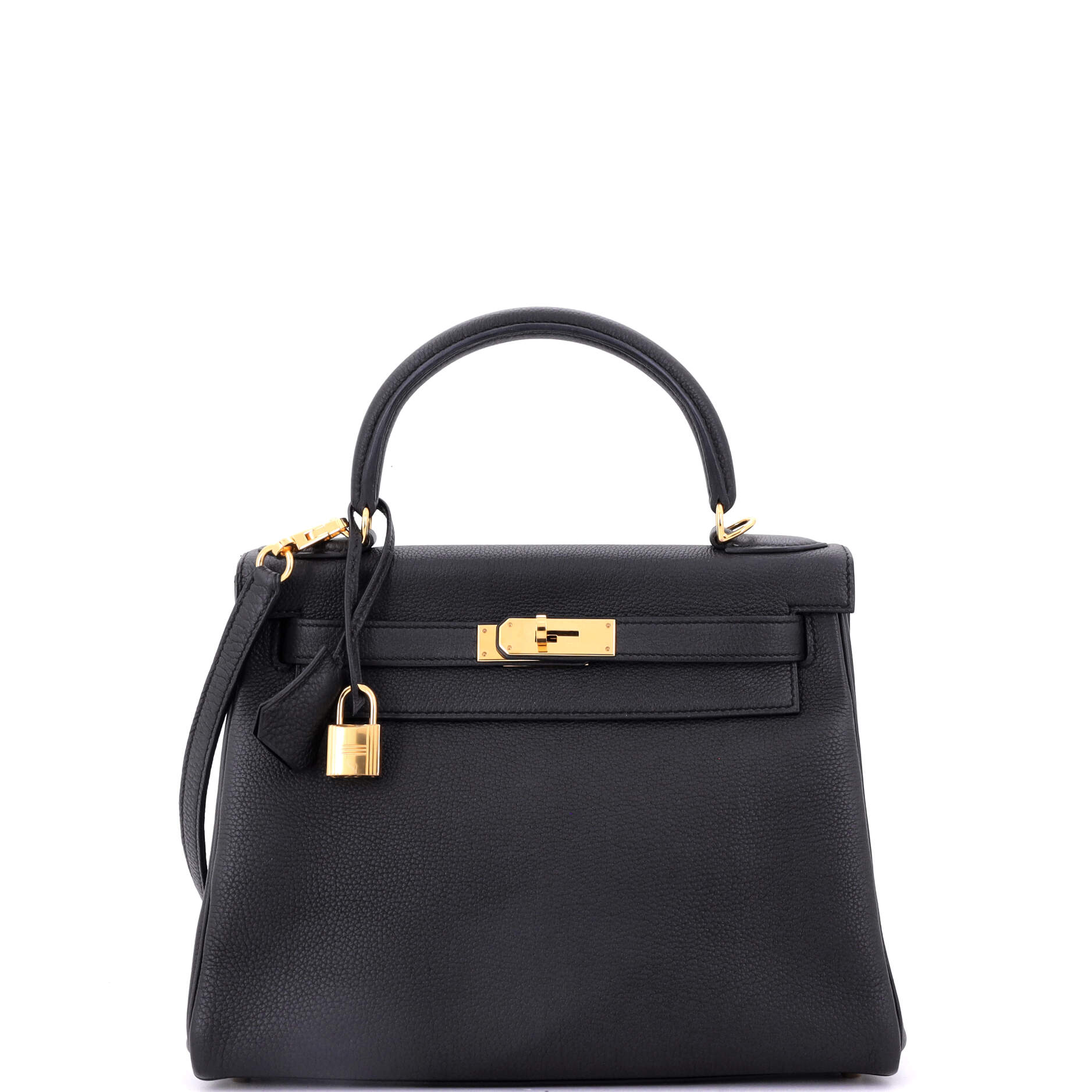 Hermes Kelly Handbag Black Togo with Gold Hardware 28