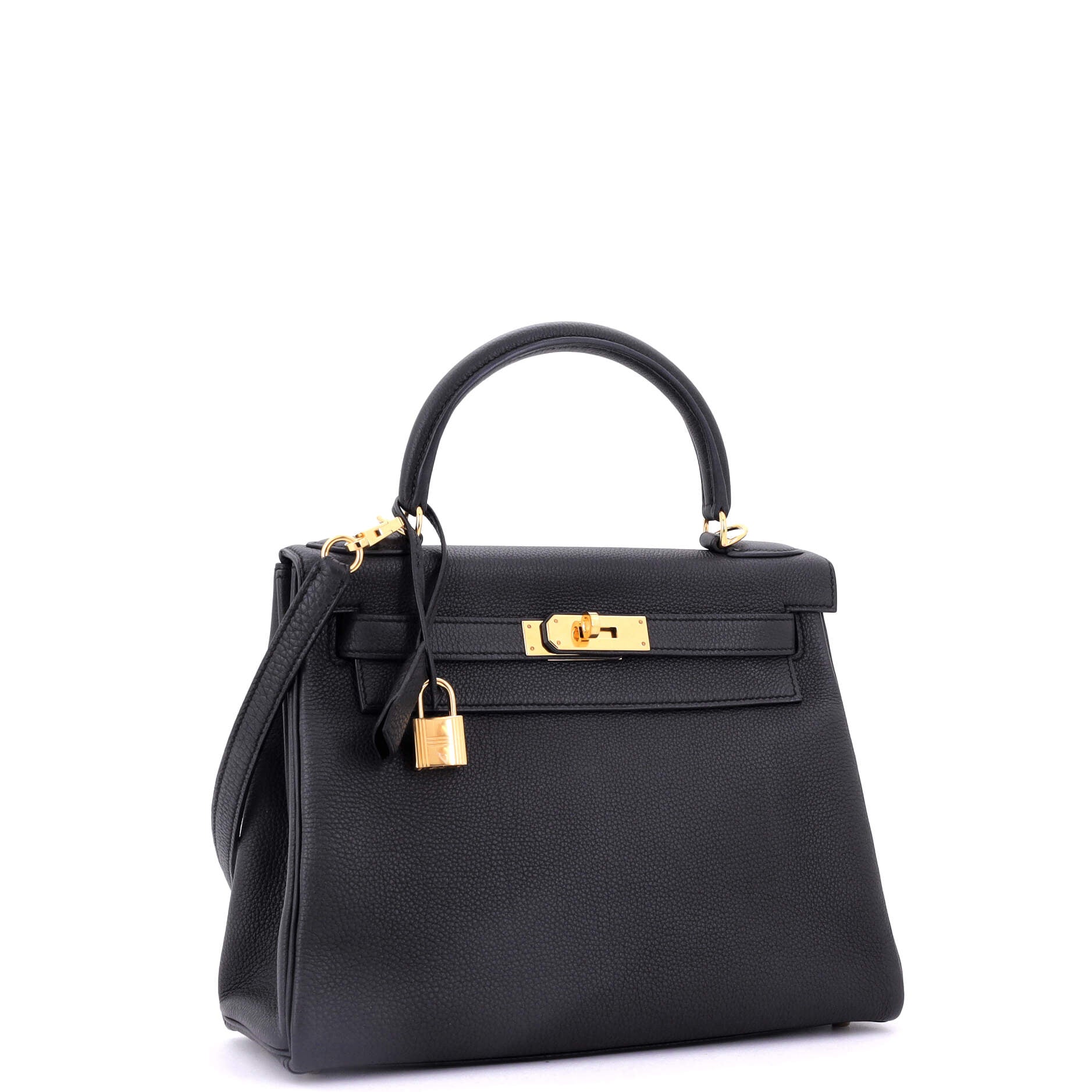 Hermes Kelly Handbag Black Togo with Gold Hardware 28