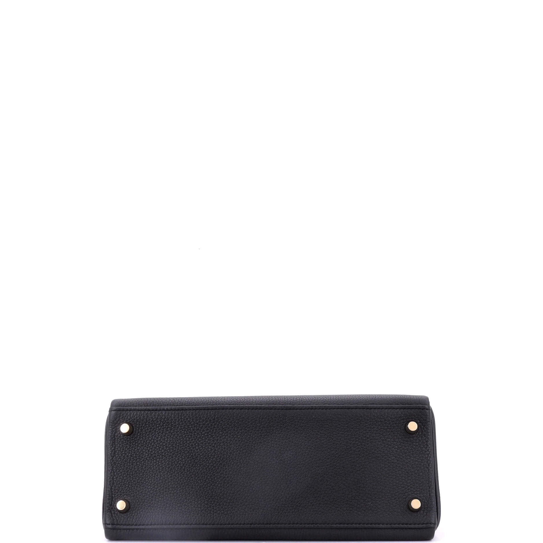 Hermes Kelly Handbag Black Togo with Gold Hardware 28