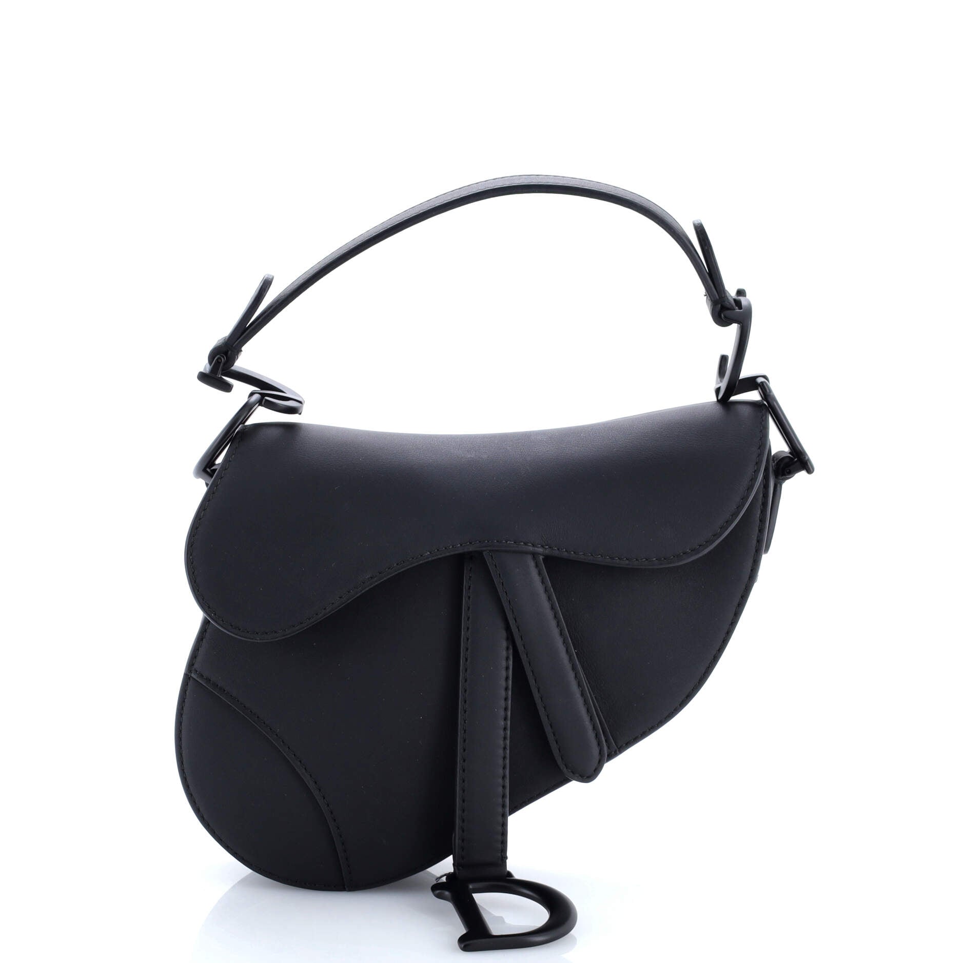 Christian Dior Ultra Matte Saddle Handbag Leather Mini