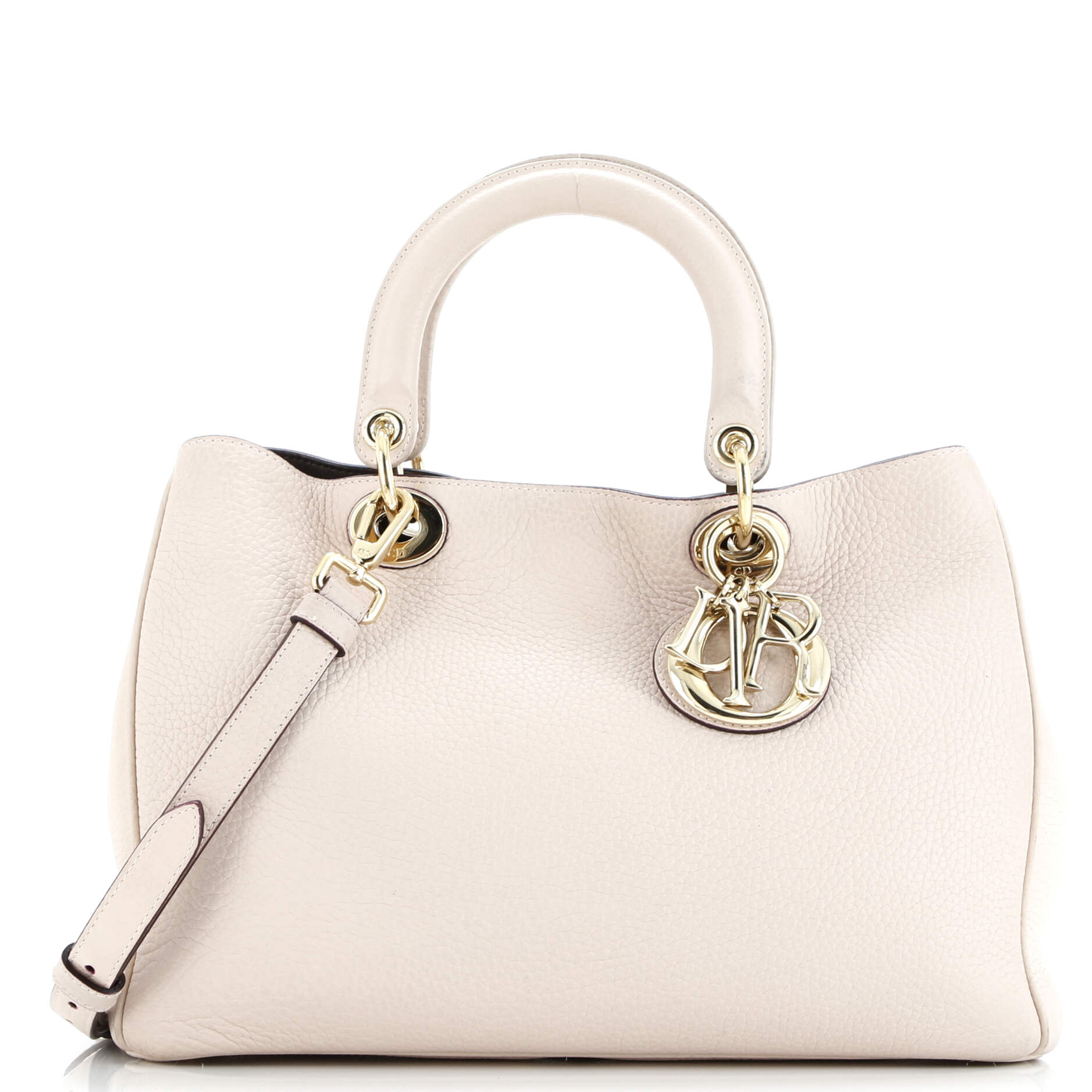 Christian Dior Diorissimo Tote Pebbled Leather Medium