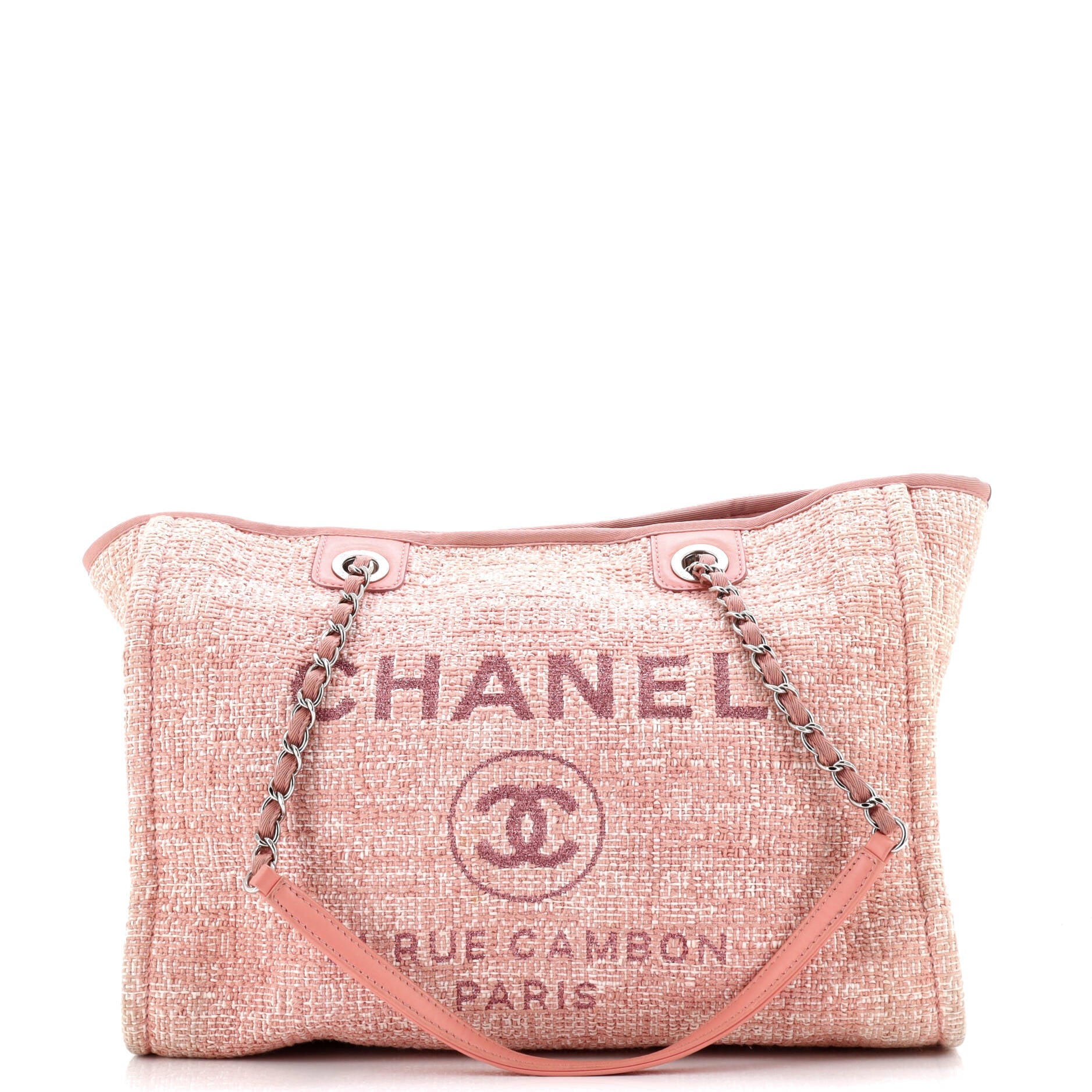 Chanel Deauville Tote Raffia with Glitter Detail Small