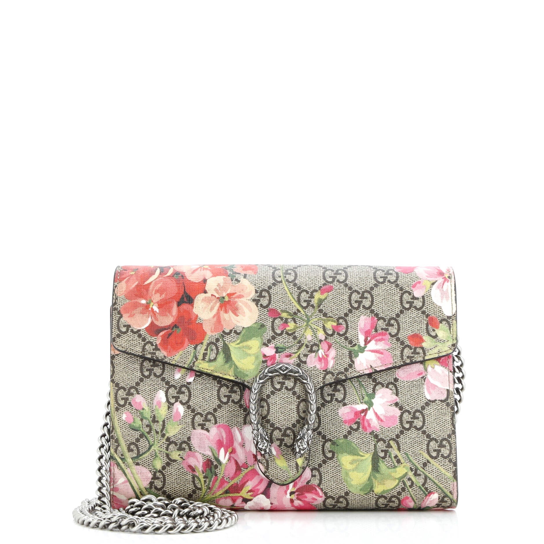 Gucci Dionysus Chain Wallet Blooms Print GG Coated Canvas Small
