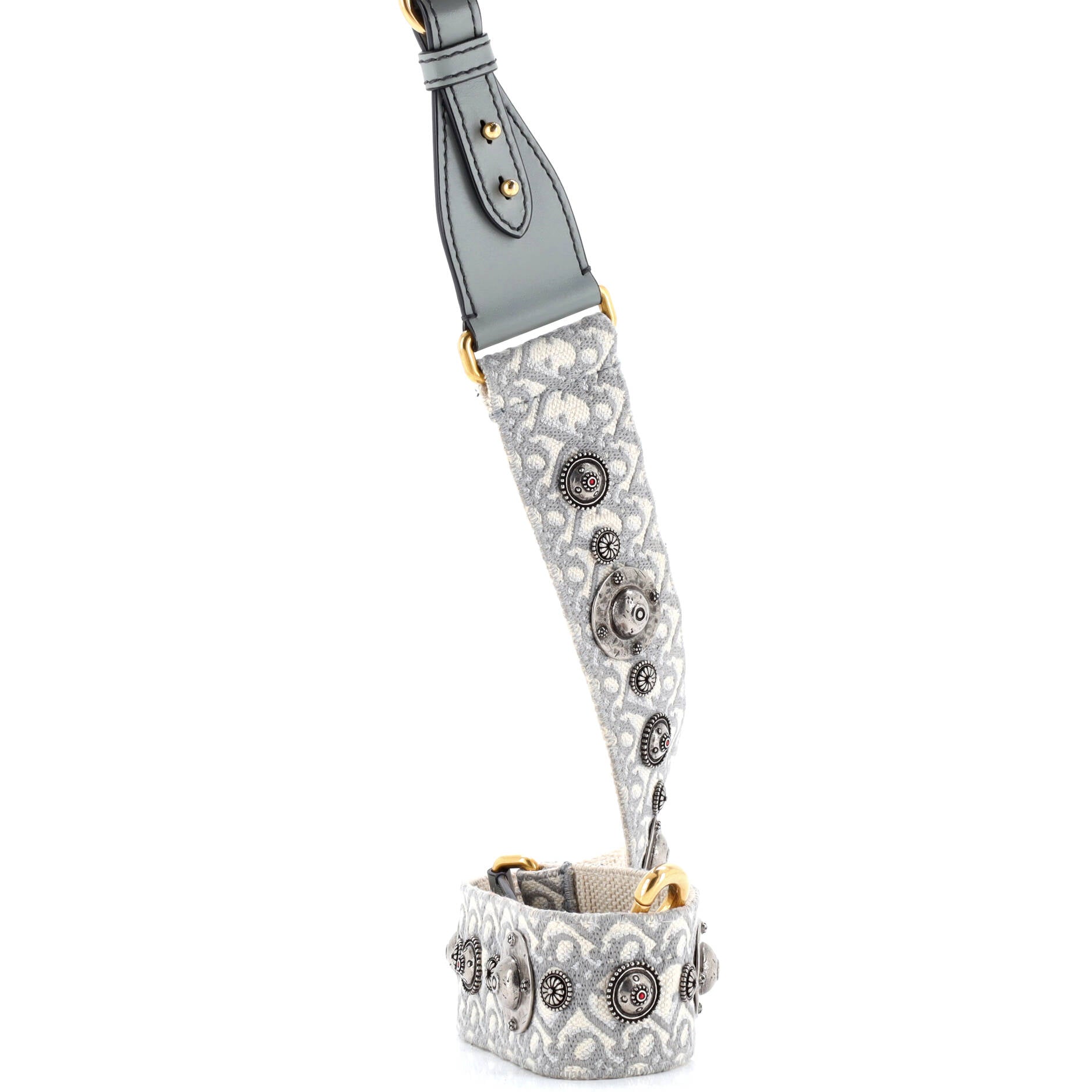 Christian Dior Shoulder Strap Embellished Oblique Canvas