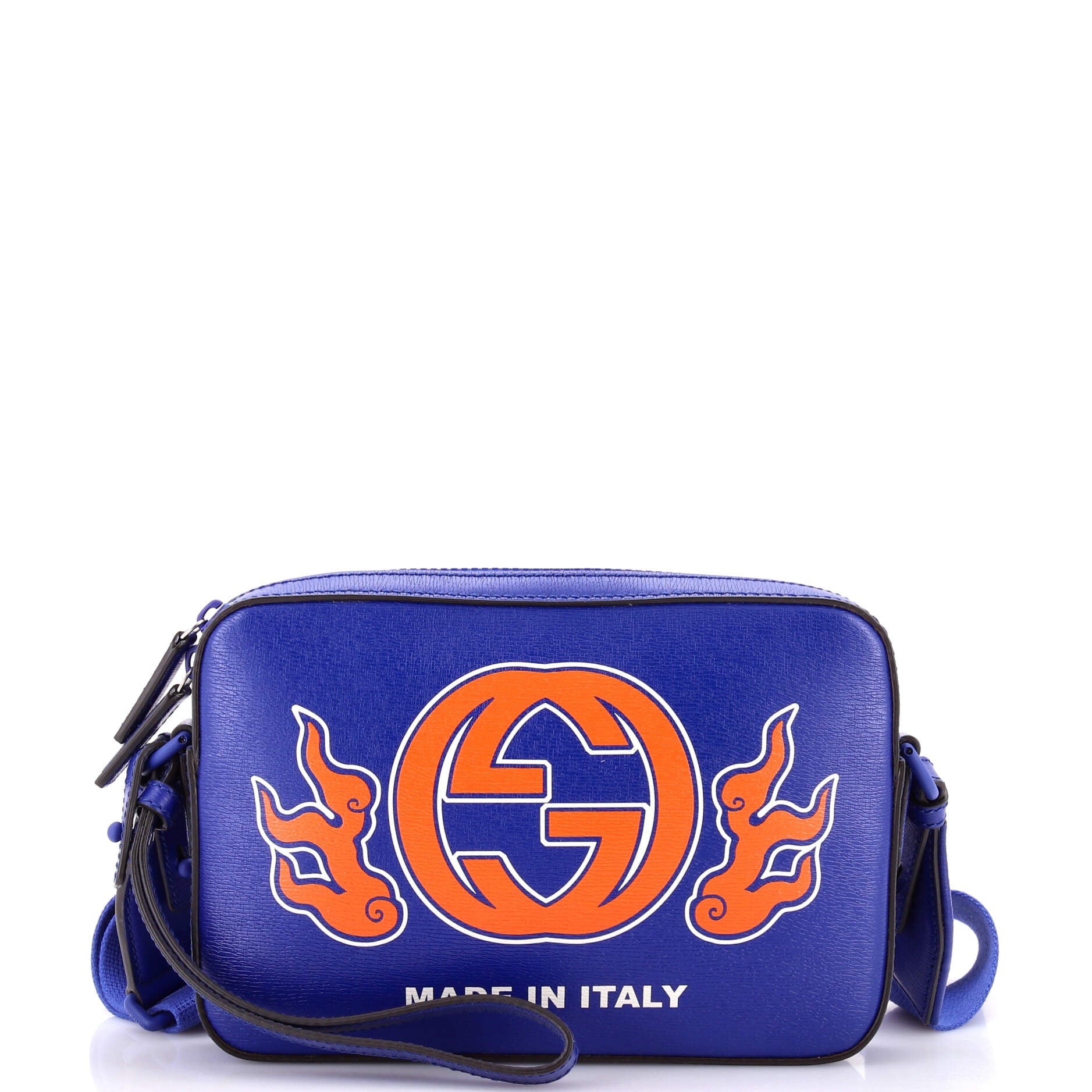 Gucci NY Dragons Camera Crossbody Bag Printed Leather Small