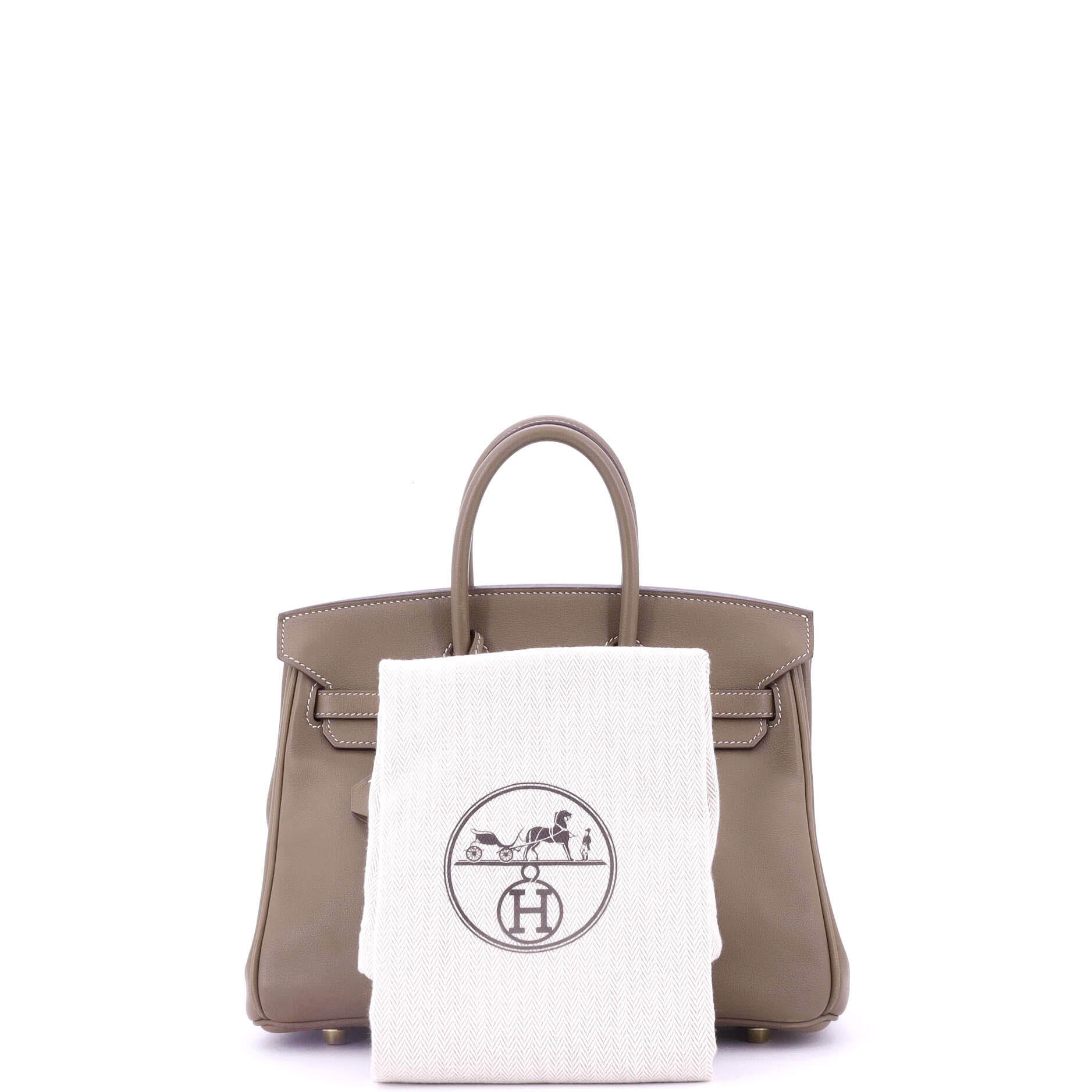 Hermes Birkin Handbag Grey Swift with Gold Hardware 25