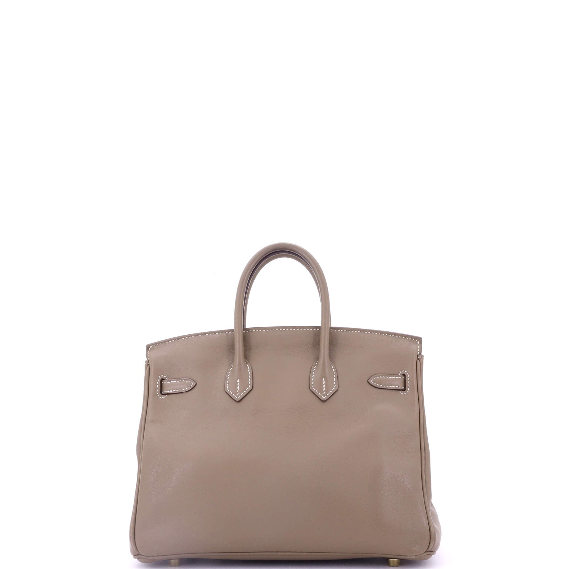 Hermes Birkin Handbag Grey Swift with Gold Hardware 25