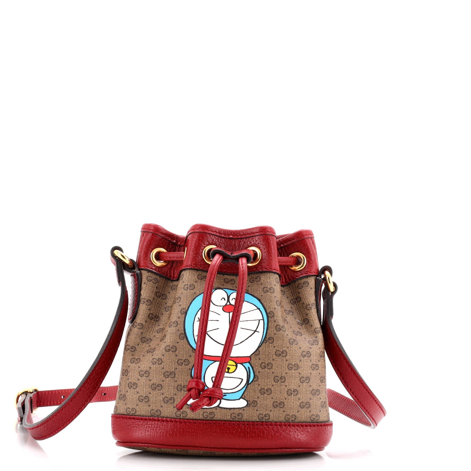 Gucci Doraemon Bucket Bag Printed Mini GG Coated Canvas Mini