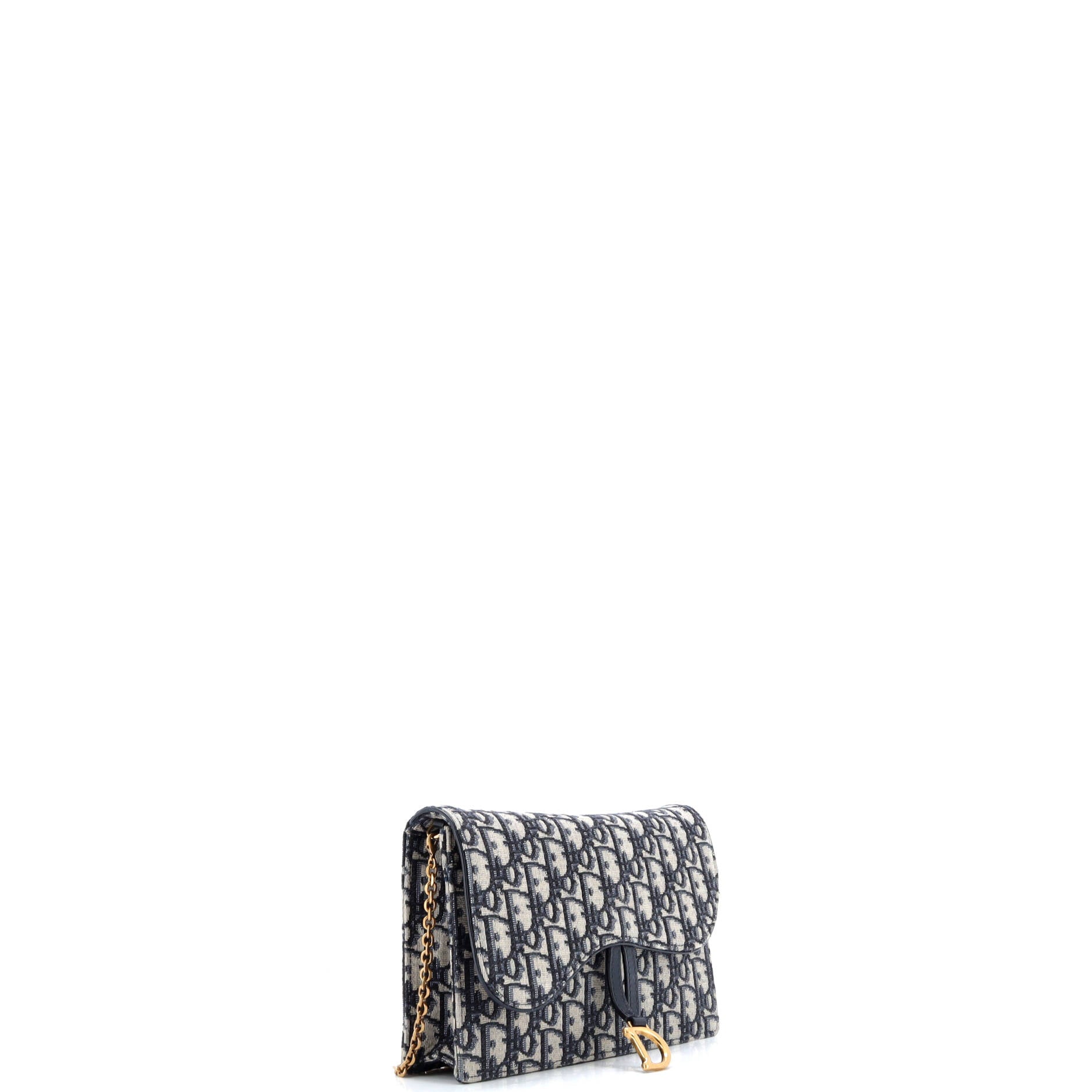 Christian Dior Saddle Chain Clutch Oblique Canvas