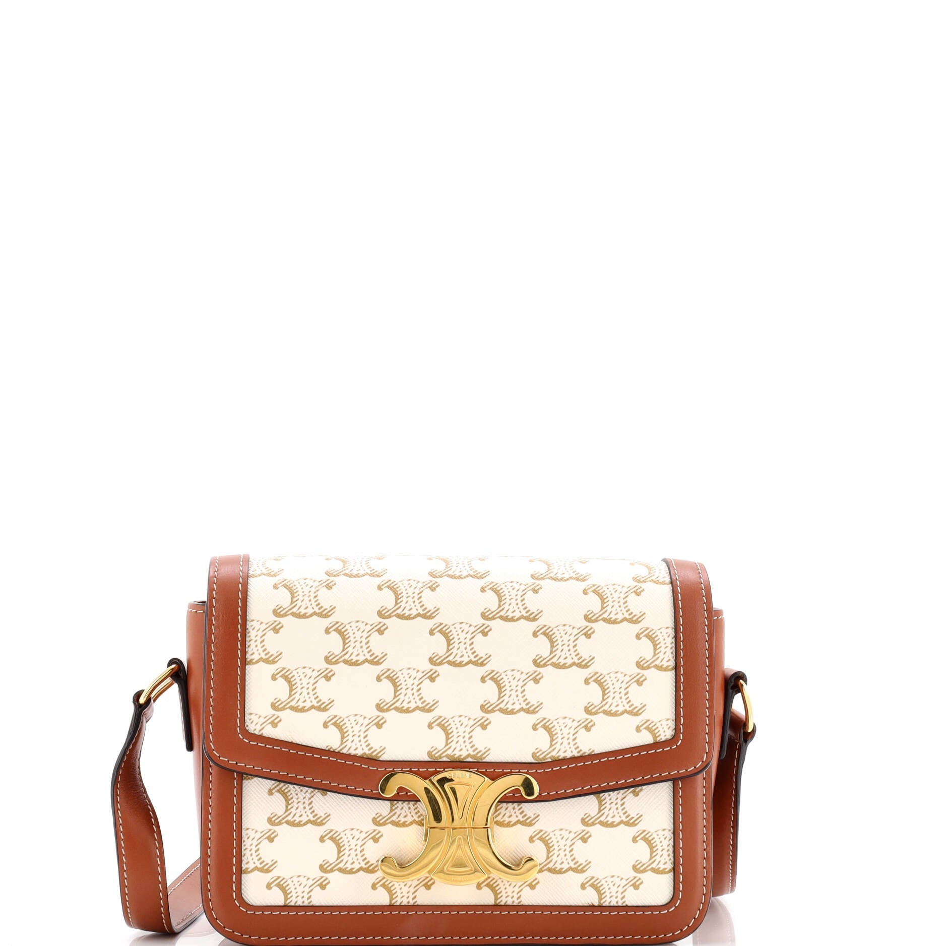 Celine Triomphe Shoulder Bag Triomphe Coated Canvas Teen