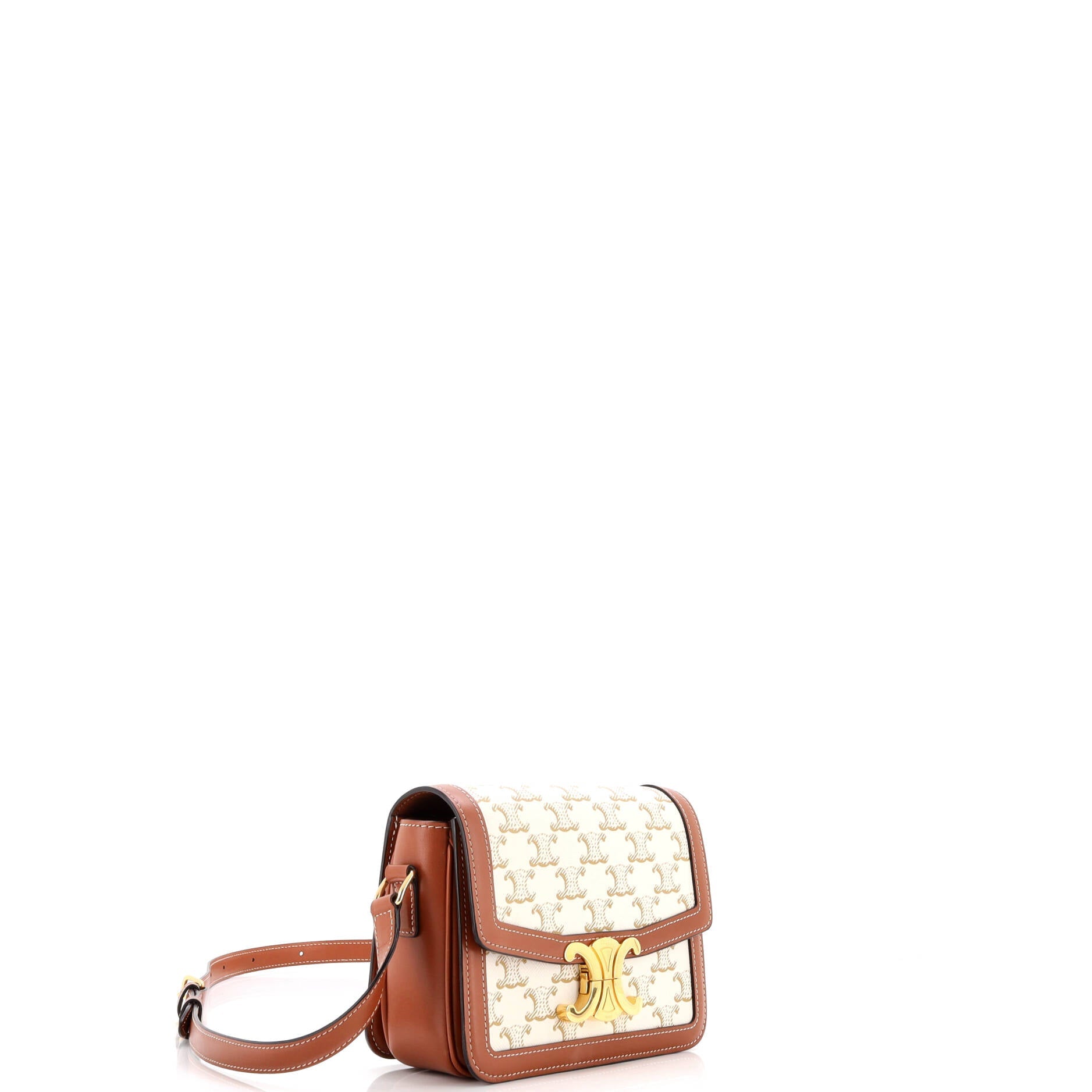 Celine Triomphe Shoulder Bag Triomphe Coated Canvas Teen
