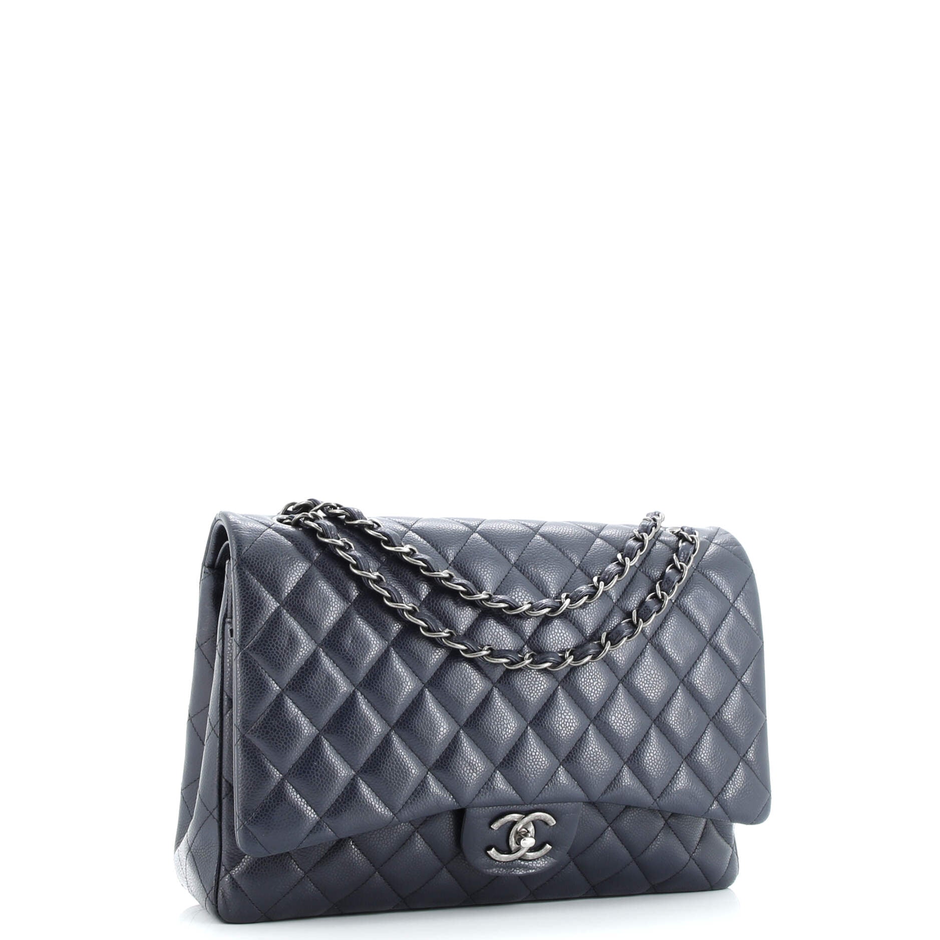 Chanel Classic Double Flap Bag Quilted Caviar Maxi