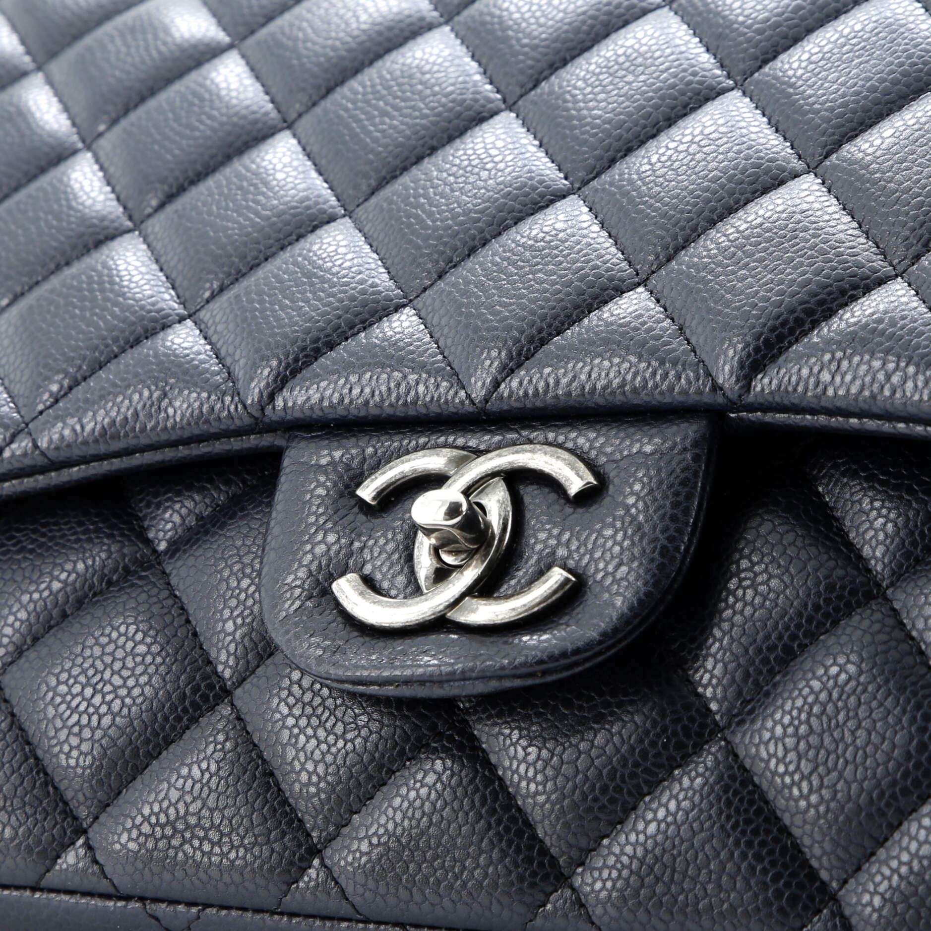 Chanel Classic Double Flap Bag Quilted Caviar Maxi