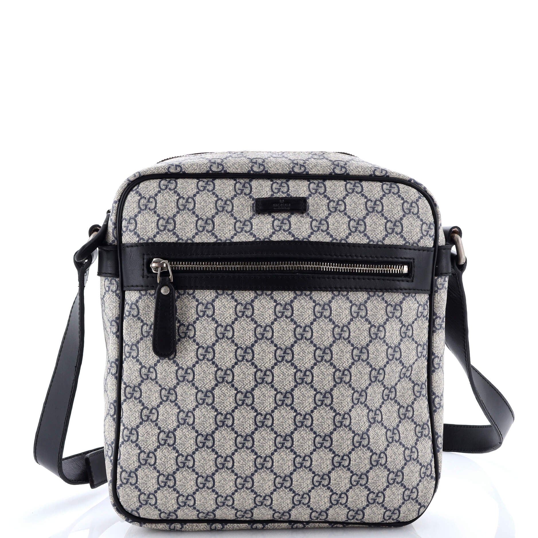 Gucci Front Zip Messenger GG Coated Canvas Medium