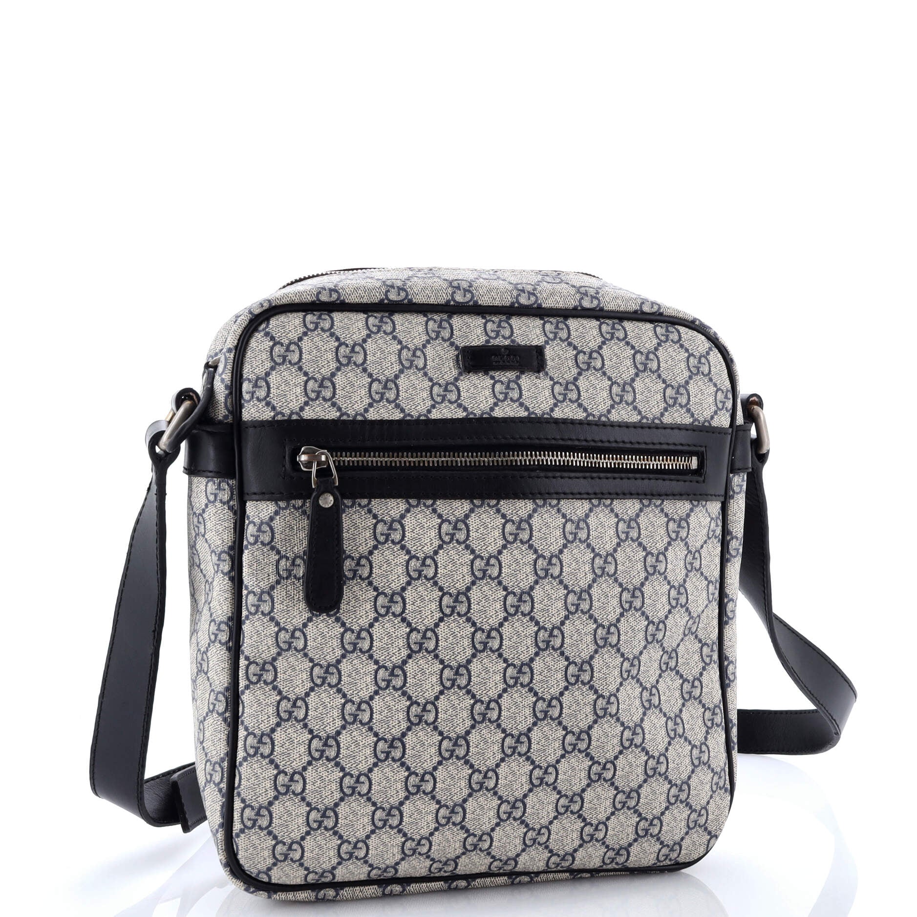 Gucci Front Zip Messenger GG Coated Canvas Medium