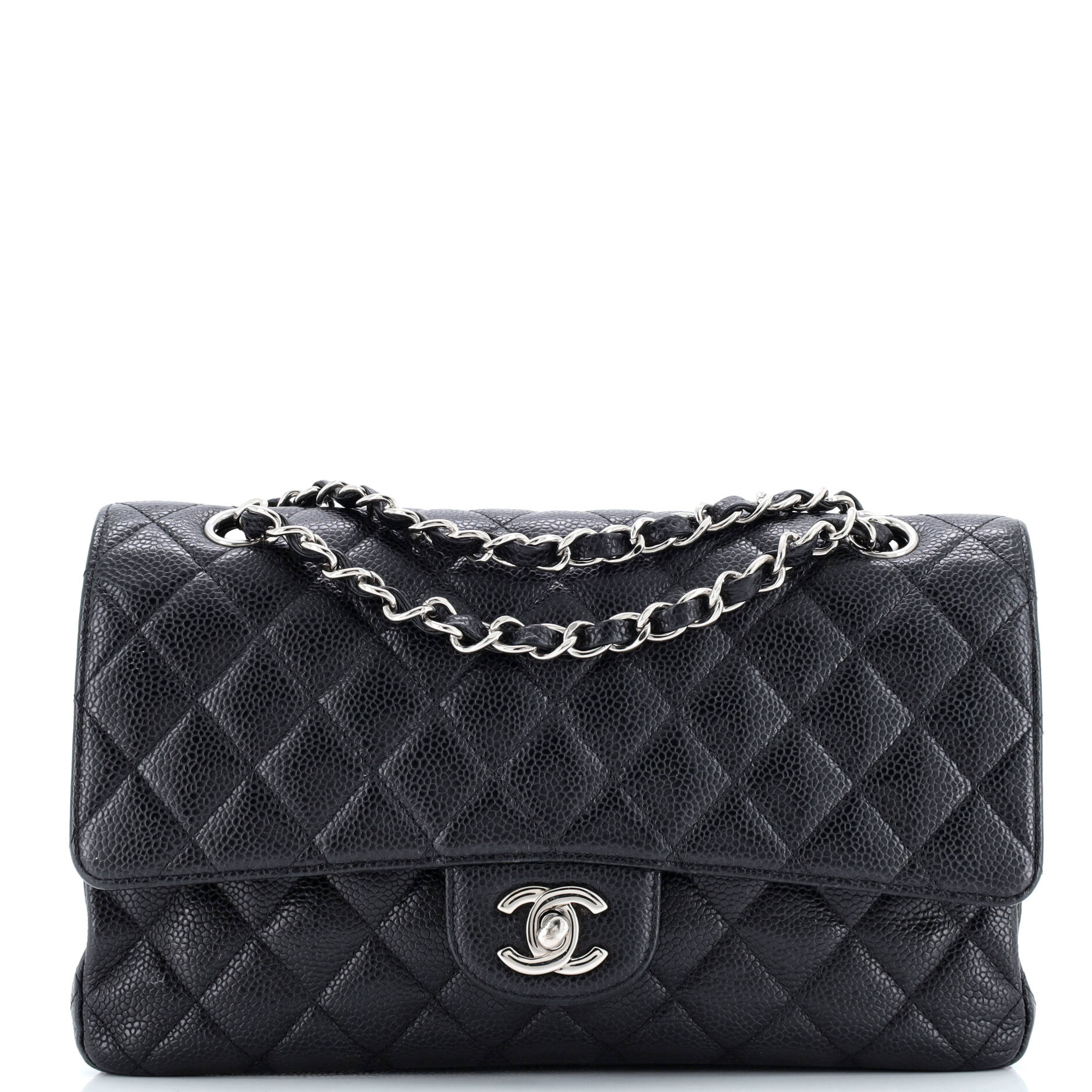 Chanel Classic Double Flap Bag Quilted Caviar Medium