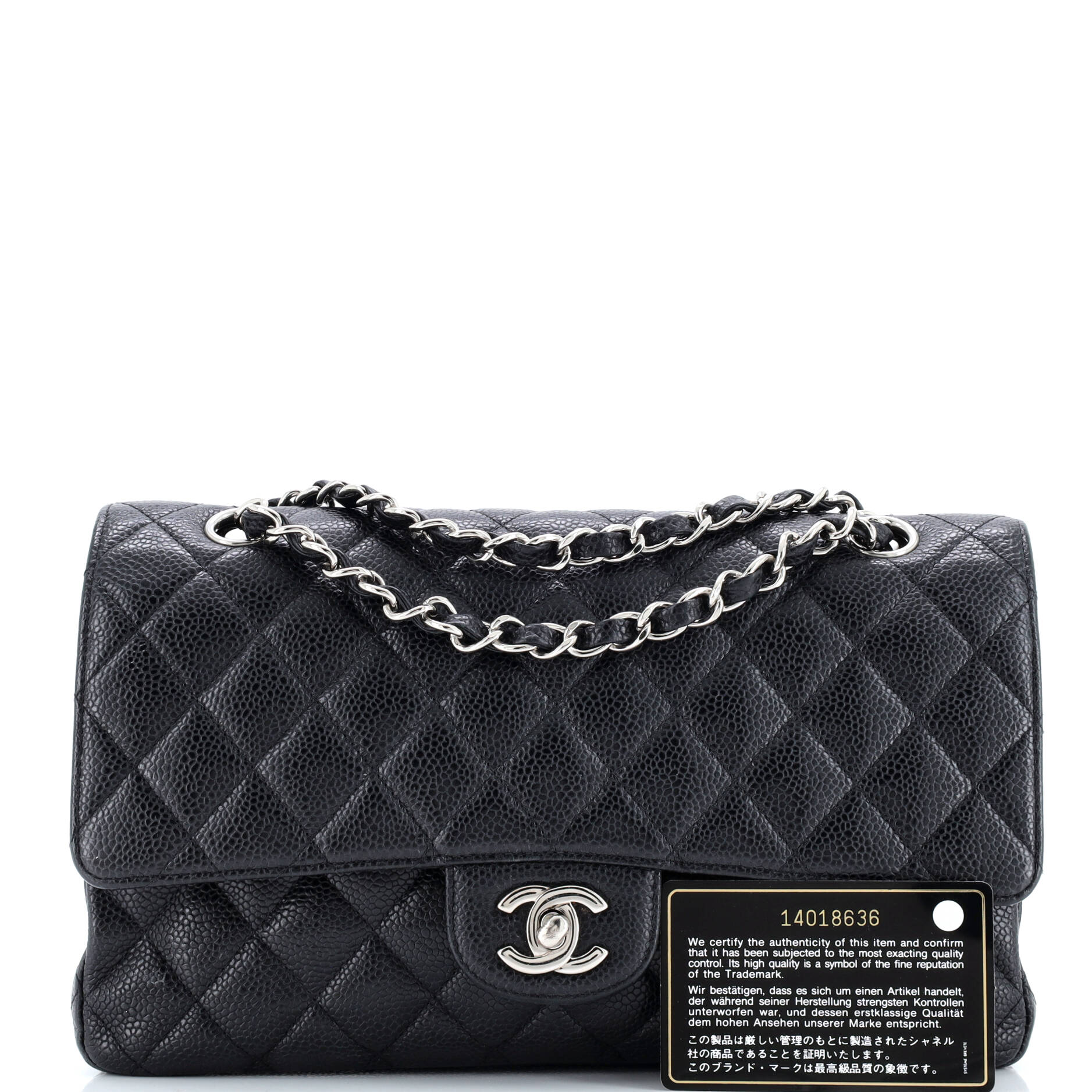 Chanel Classic Double Flap Bag Quilted Caviar Medium