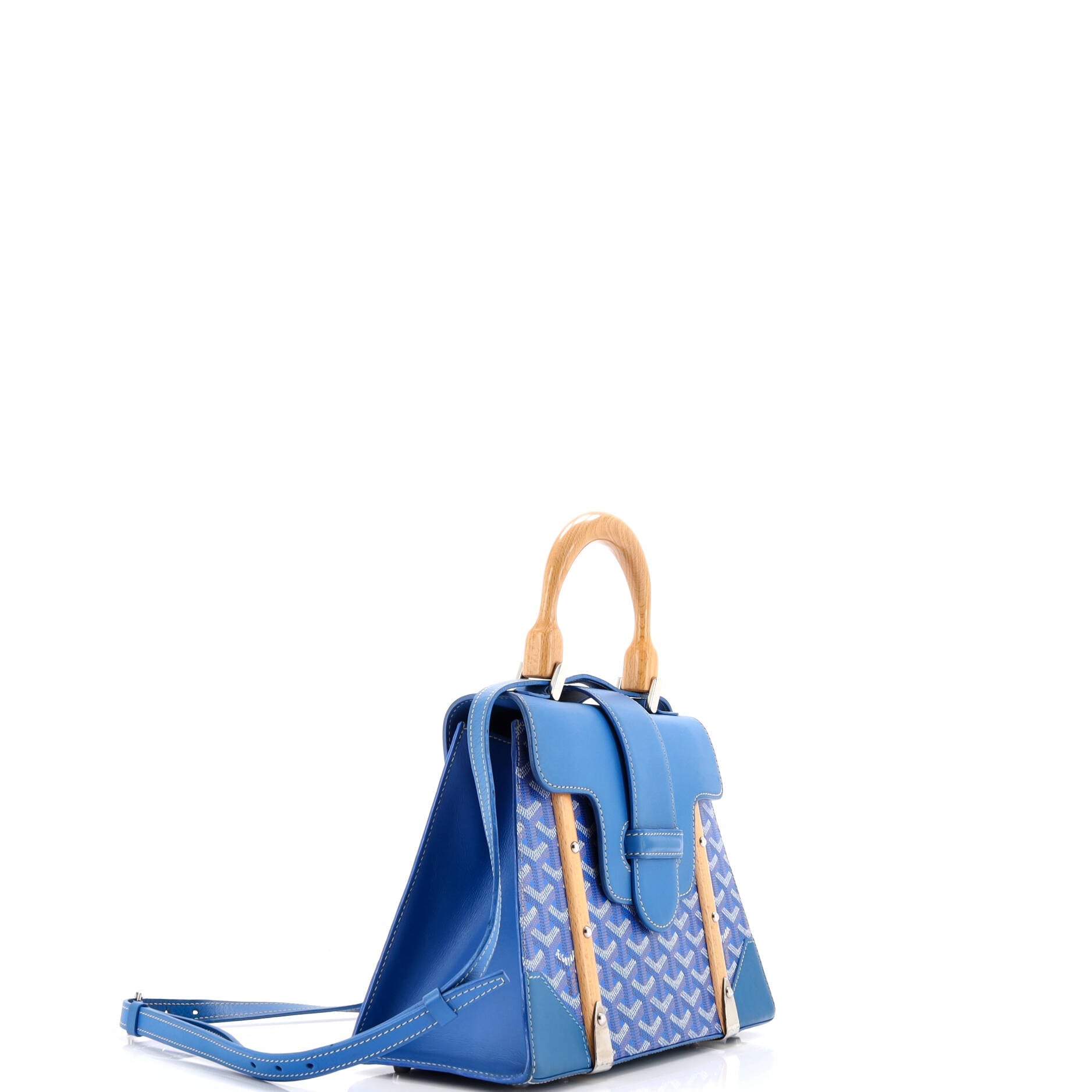 Goyard Saigon Top Handle Bag Coated Canvas with Leather PM