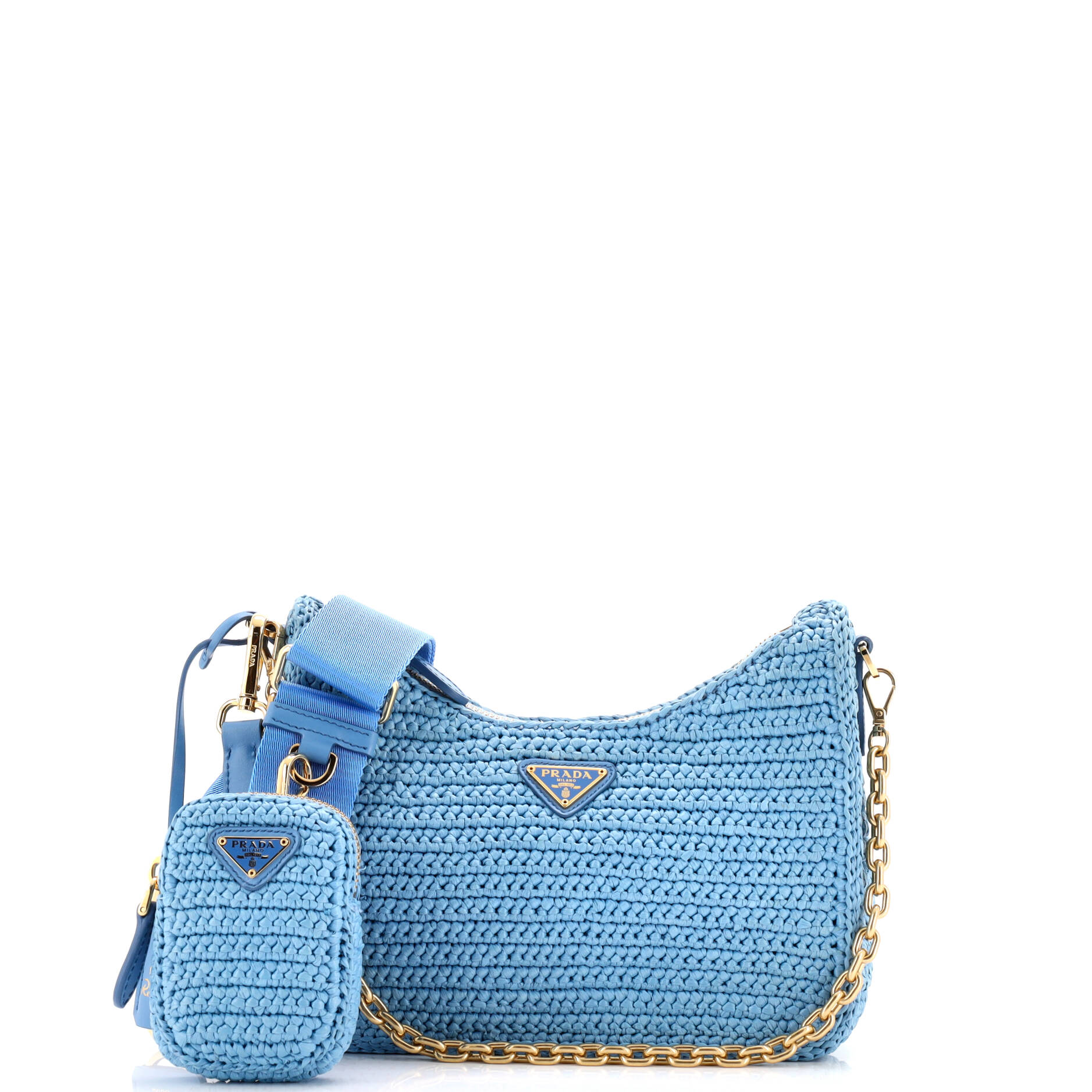 Prada Re-Edition 2005 Shoulder Bag Raffia Small