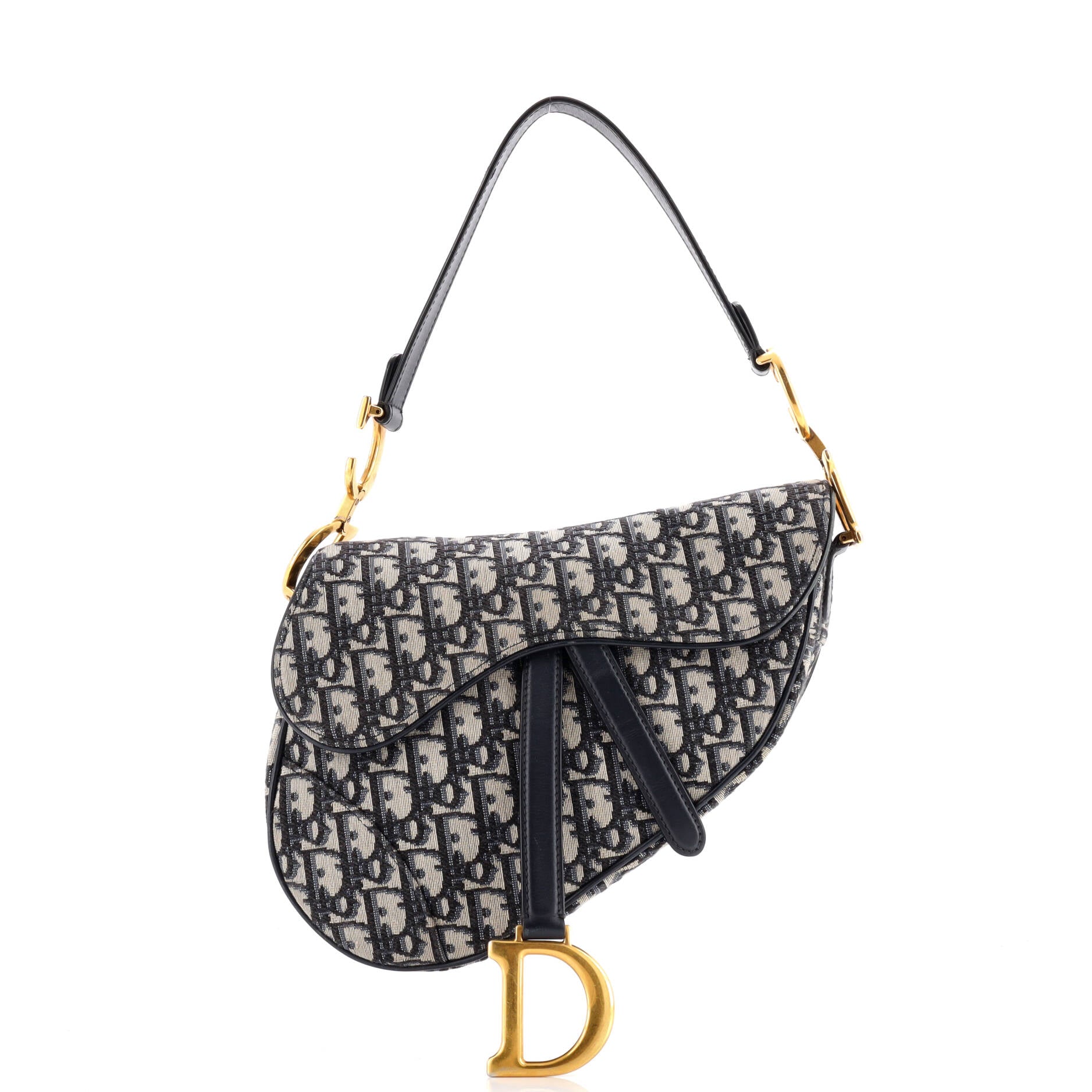 Christian Dior Saddle Handbag Oblique Canvas Medium