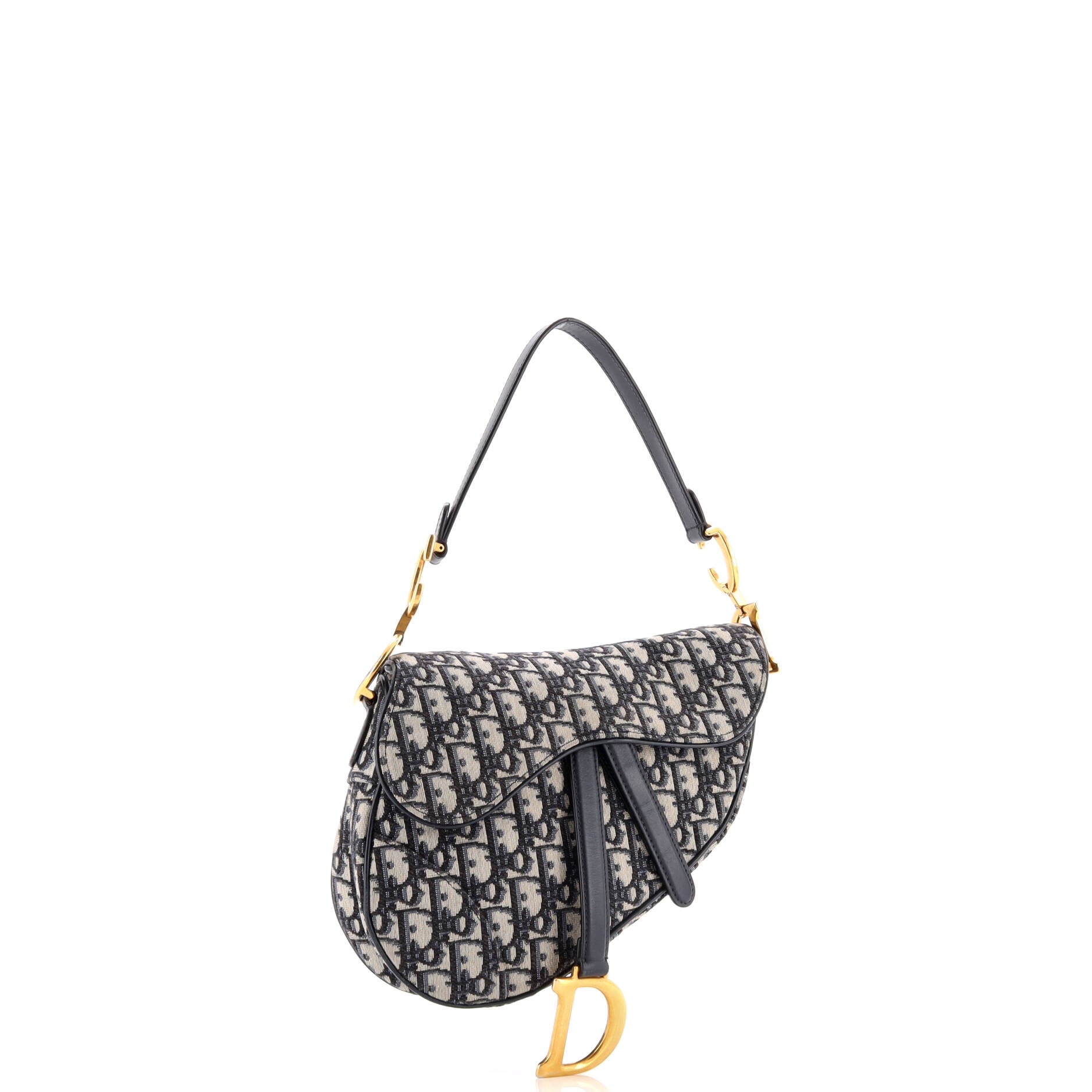 Christian Dior Saddle Handbag Oblique Canvas Medium