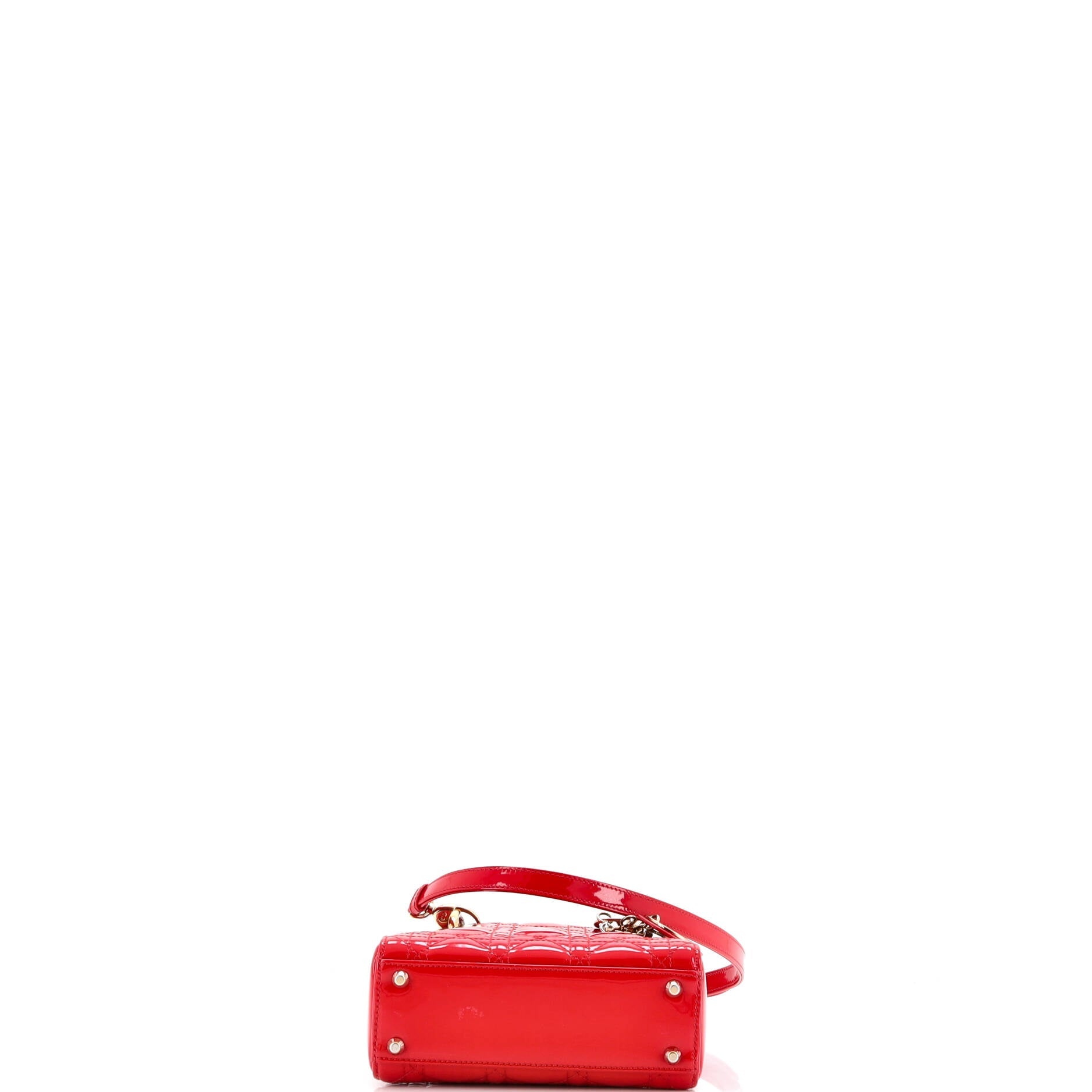 Christian Dior Lady Dior Bag Cannage Quilt Patent Mini