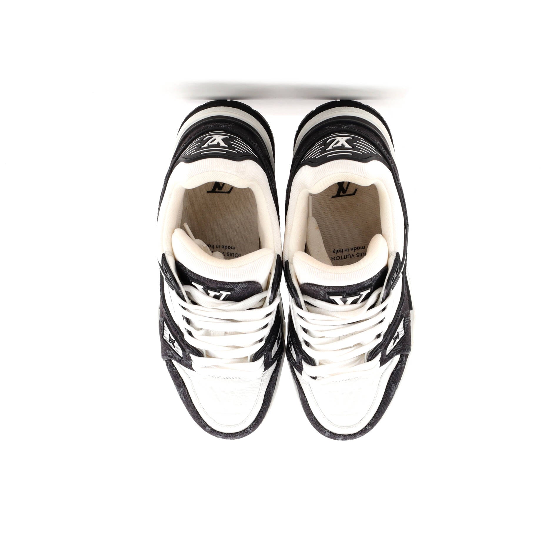 Louis Vuitton Men's LV Trainer Sneakers Monogram Empreinte Leather and Monogram Denim