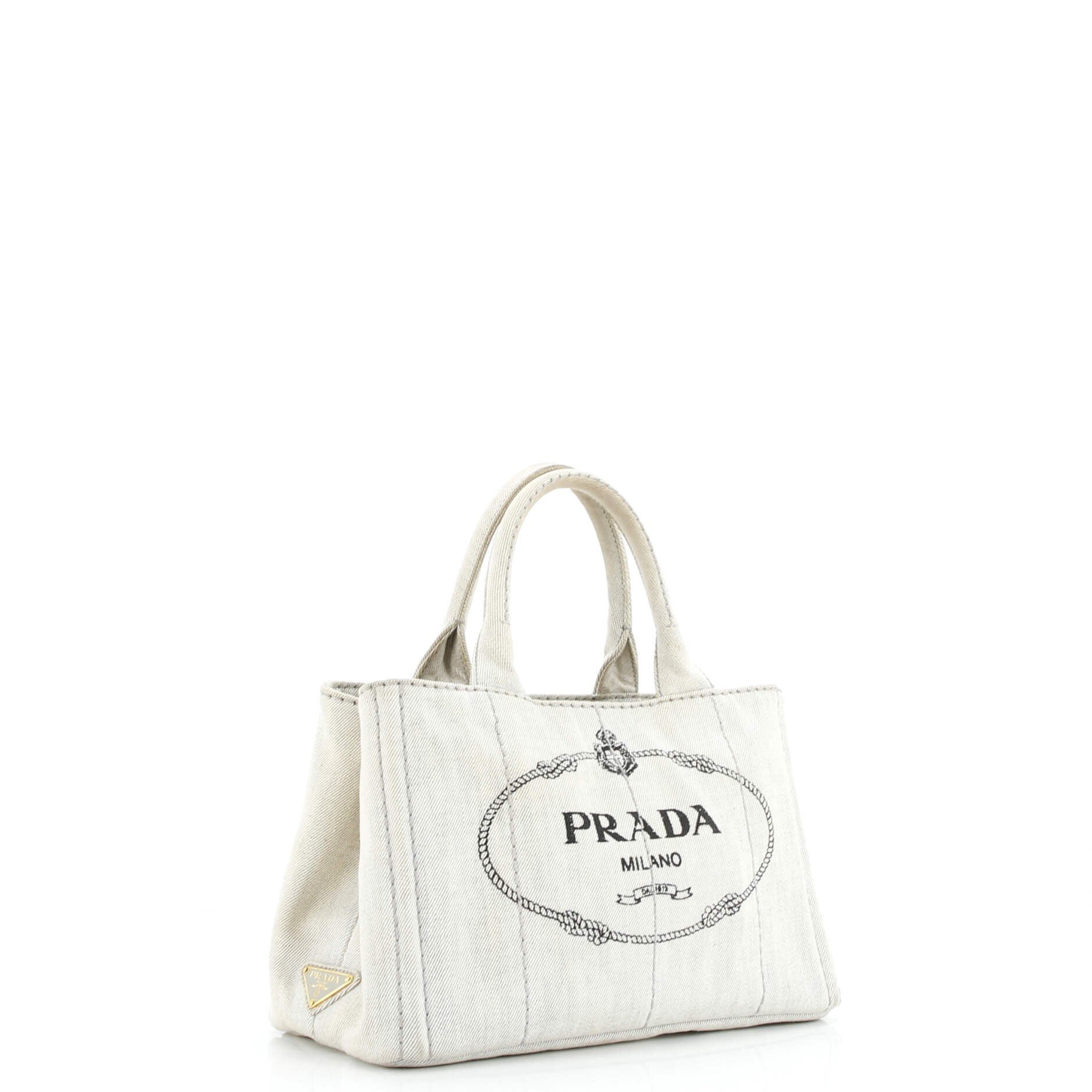 Prada Canapa Convertible Tote Denim Mini