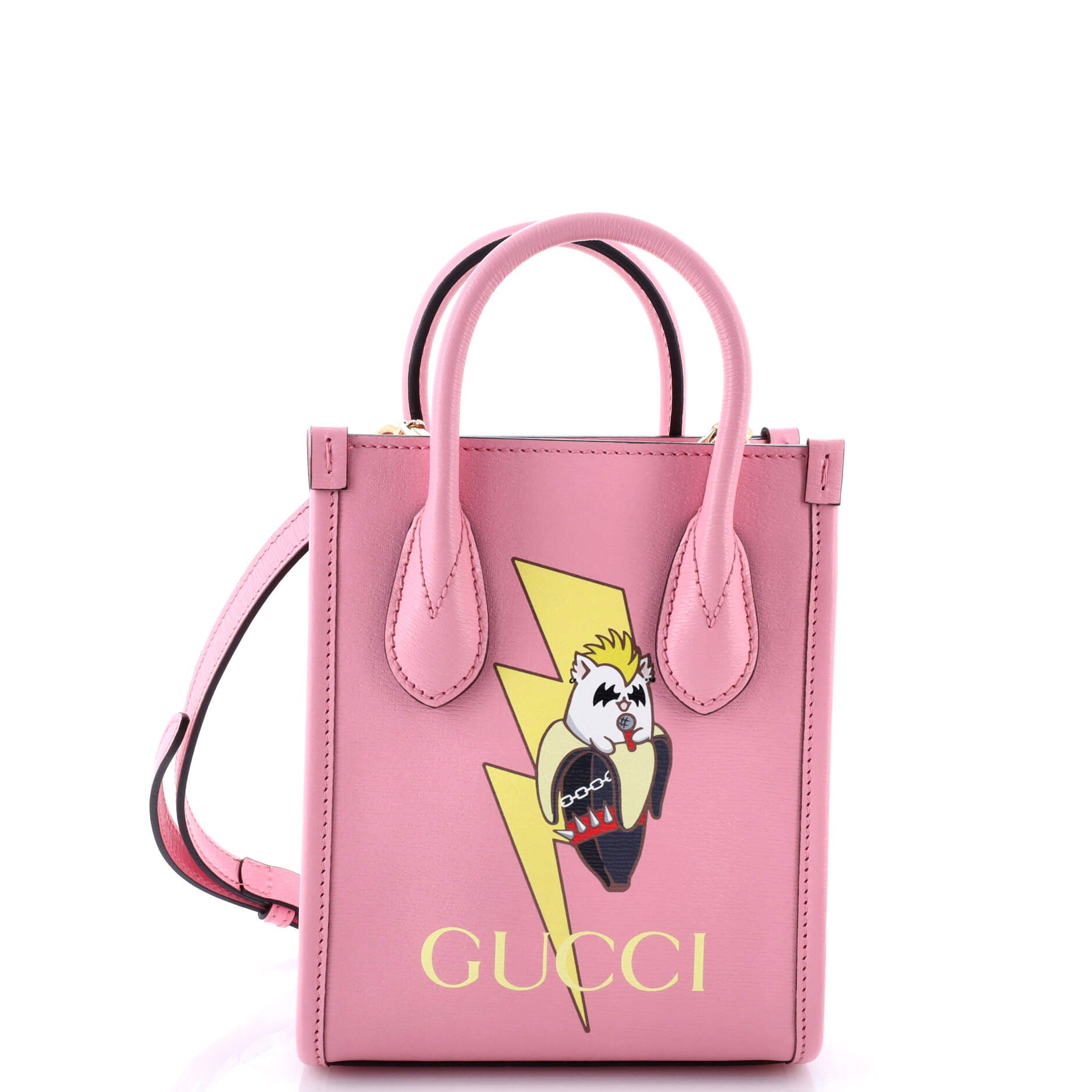 Gucci Vertical Tote Printed Leather Mini