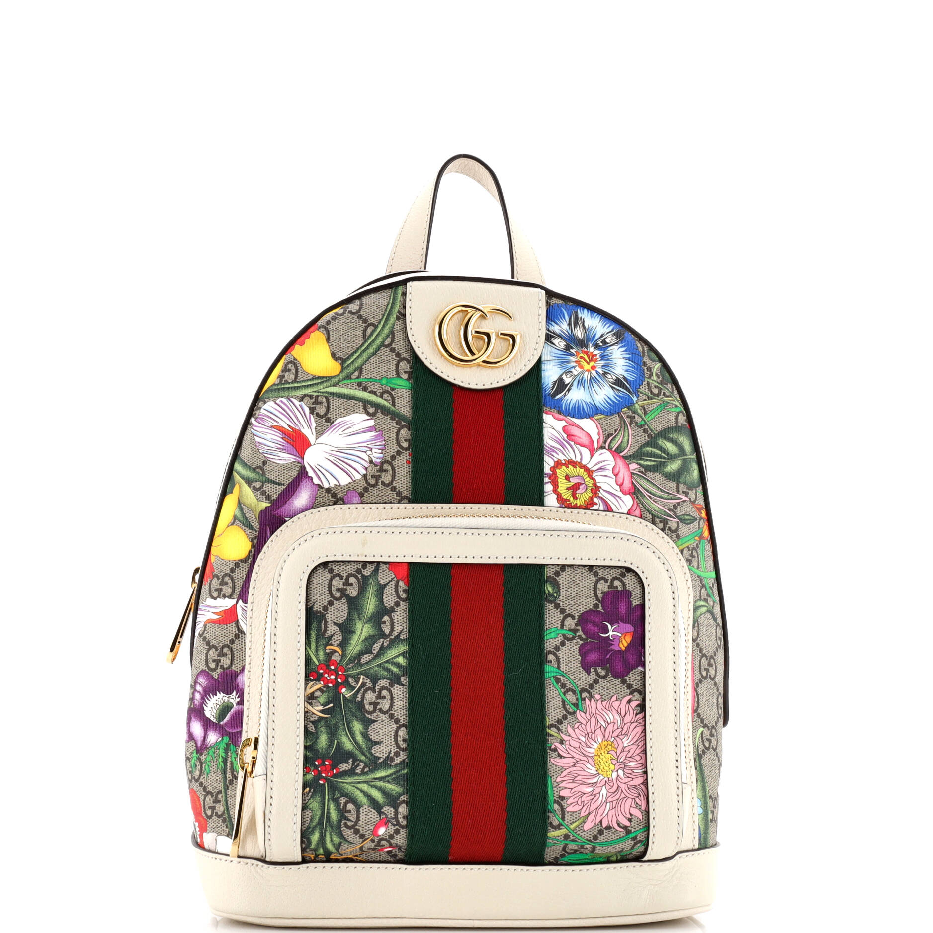 Gucci Ophidia Backpack Flora GG Coated Canvas and Leather  Small