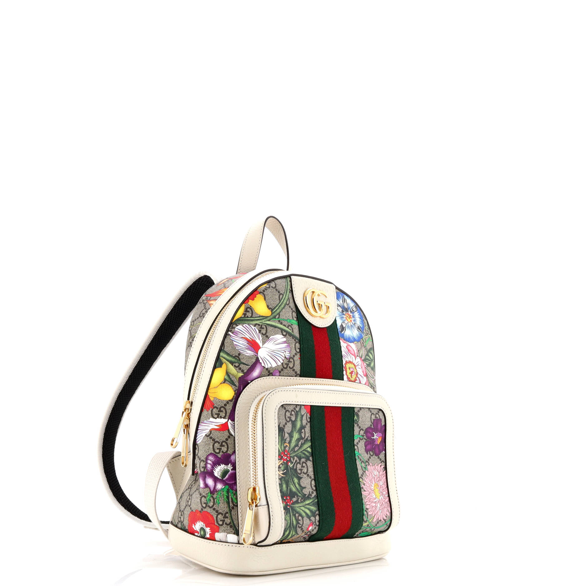Gucci Ophidia Backpack Flora GG Coated Canvas and Leather  Small