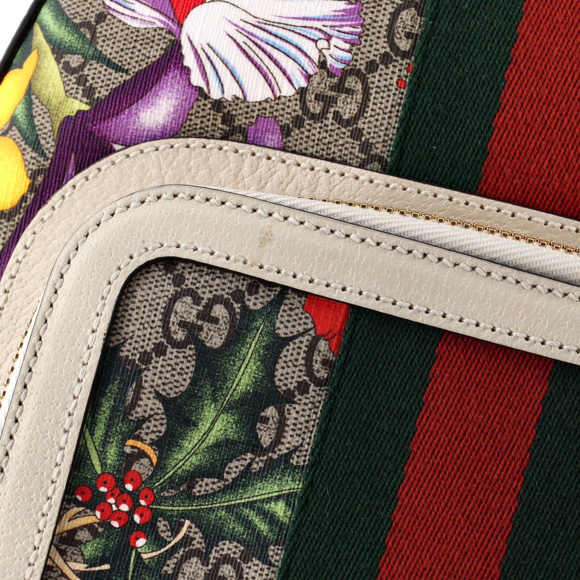 Gucci Ophidia Backpack Flora GG Coated Canvas and Leather  Small