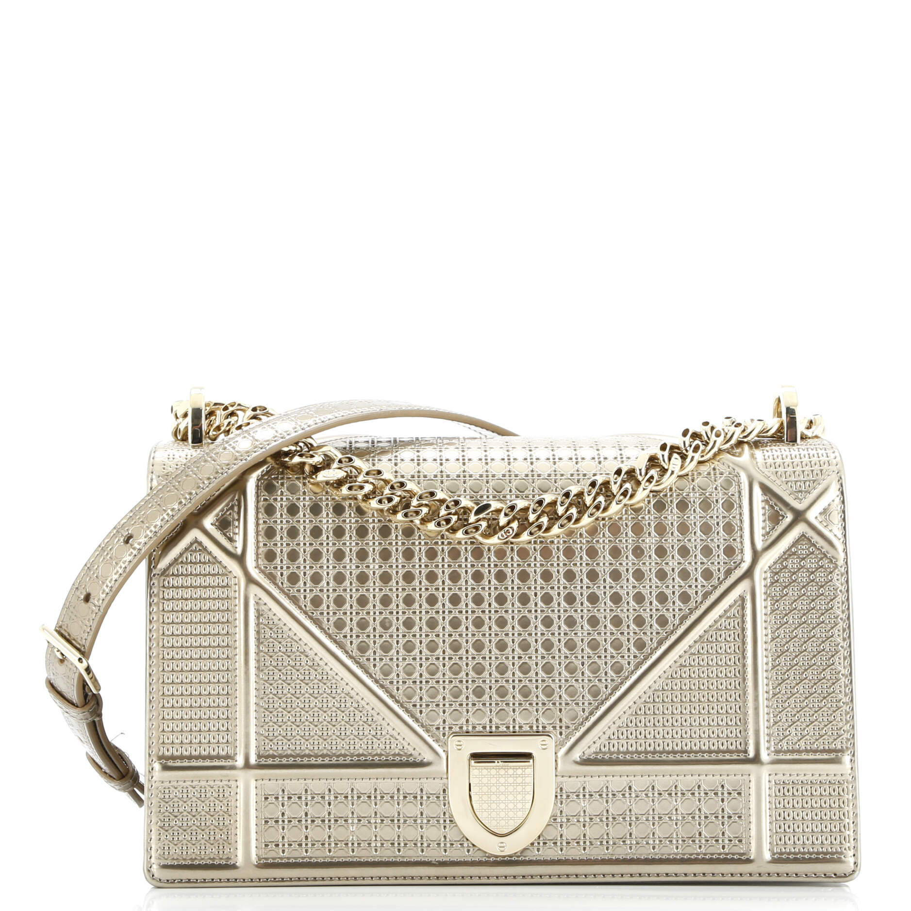 Christian Dior Diorama Flap Bag Cannage Embossed Calfskin Medium