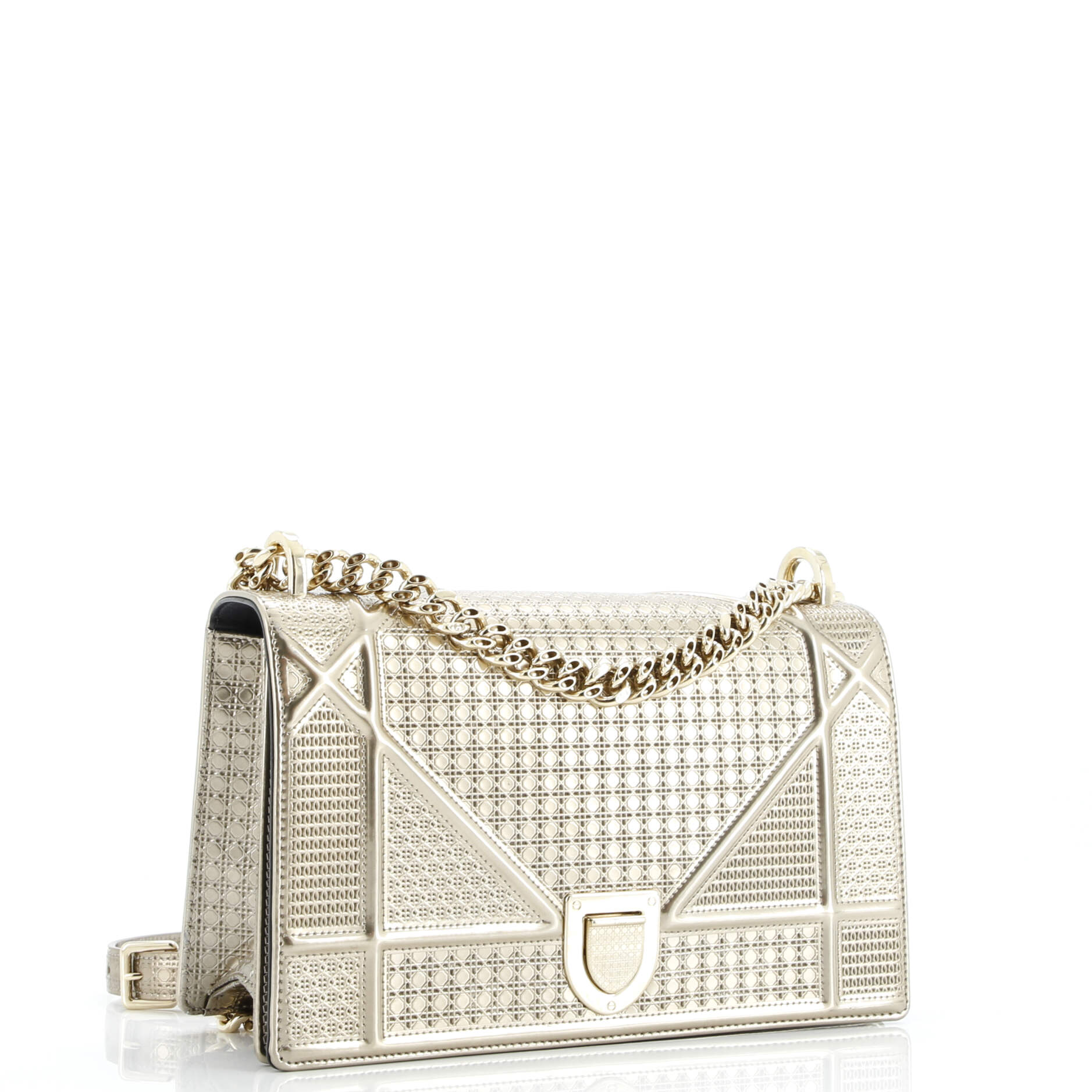 Christian Dior Diorama Flap Bag Cannage Embossed Calfskin Medium