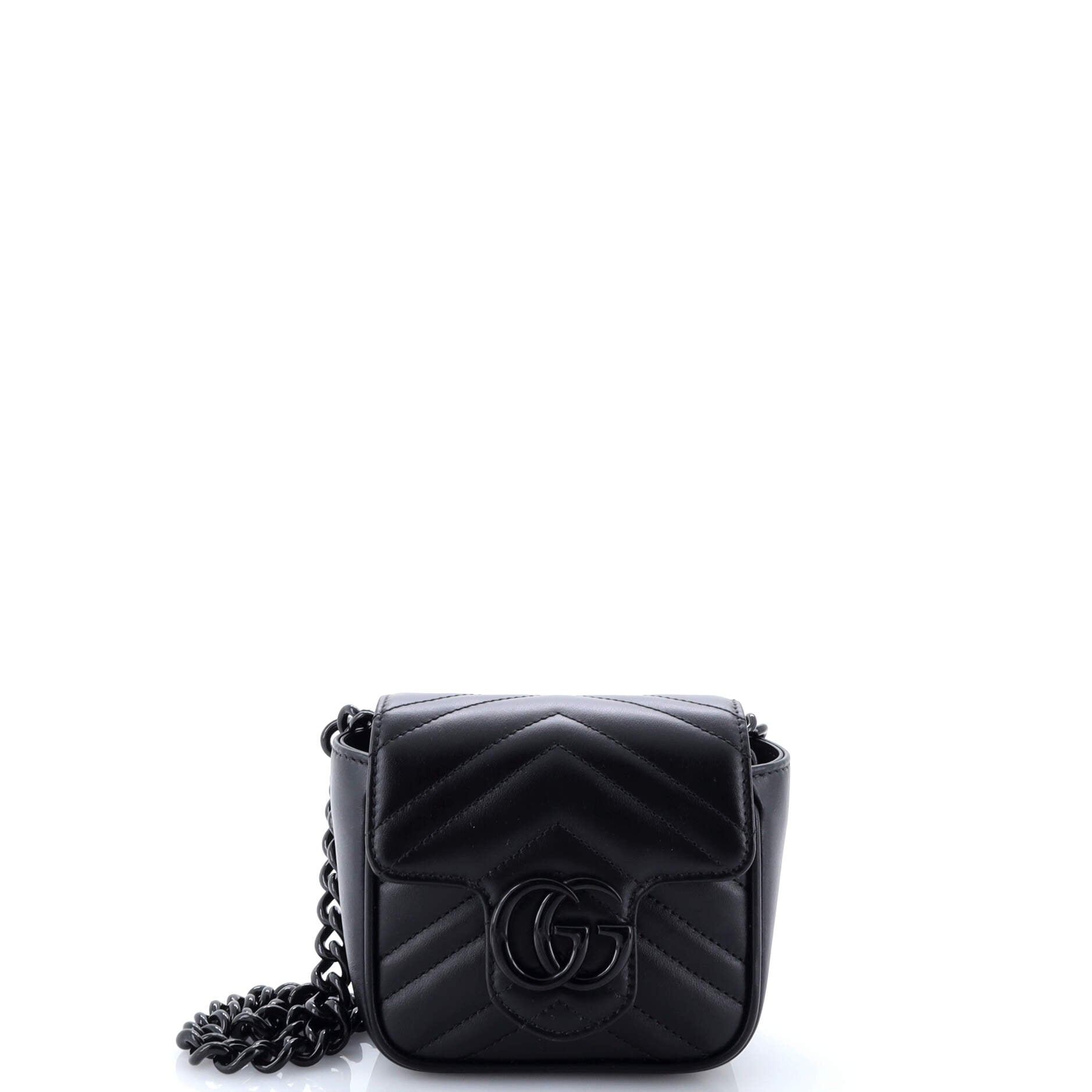 Gucci GG Marmont Flap Belt Bag Matelasse Leather Mini