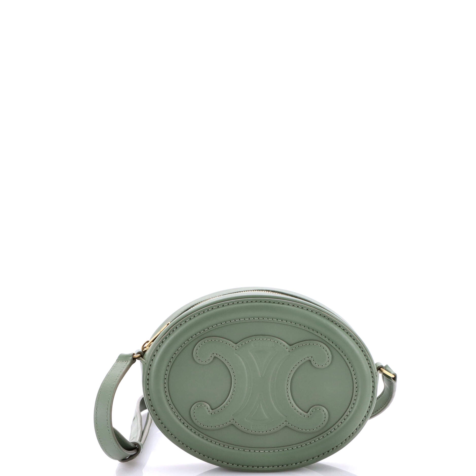 Celine Triomphe Oval Crossbody Bag Leather Mini