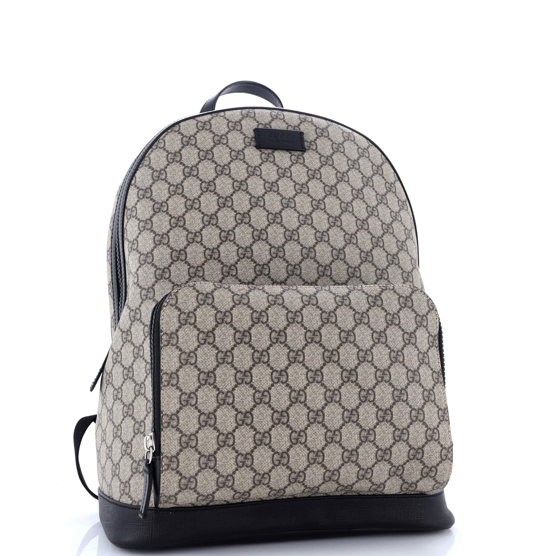 Gucci Zip Pocket Backpack GG Coated Canvas Medium