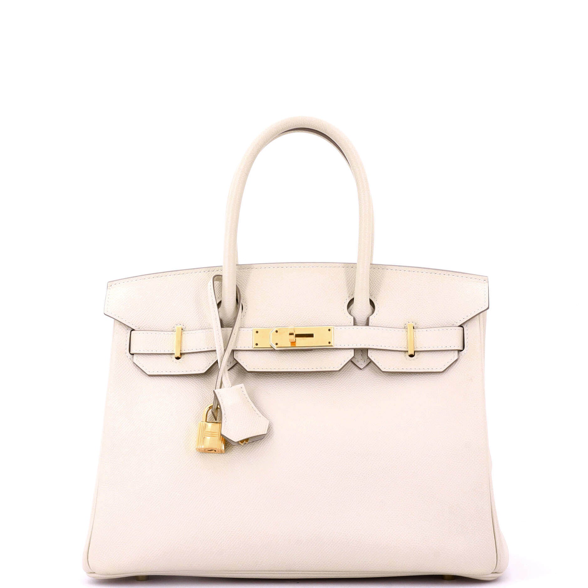 Hermes Birkin Handbag Light Epsom with Gold Hardware 30