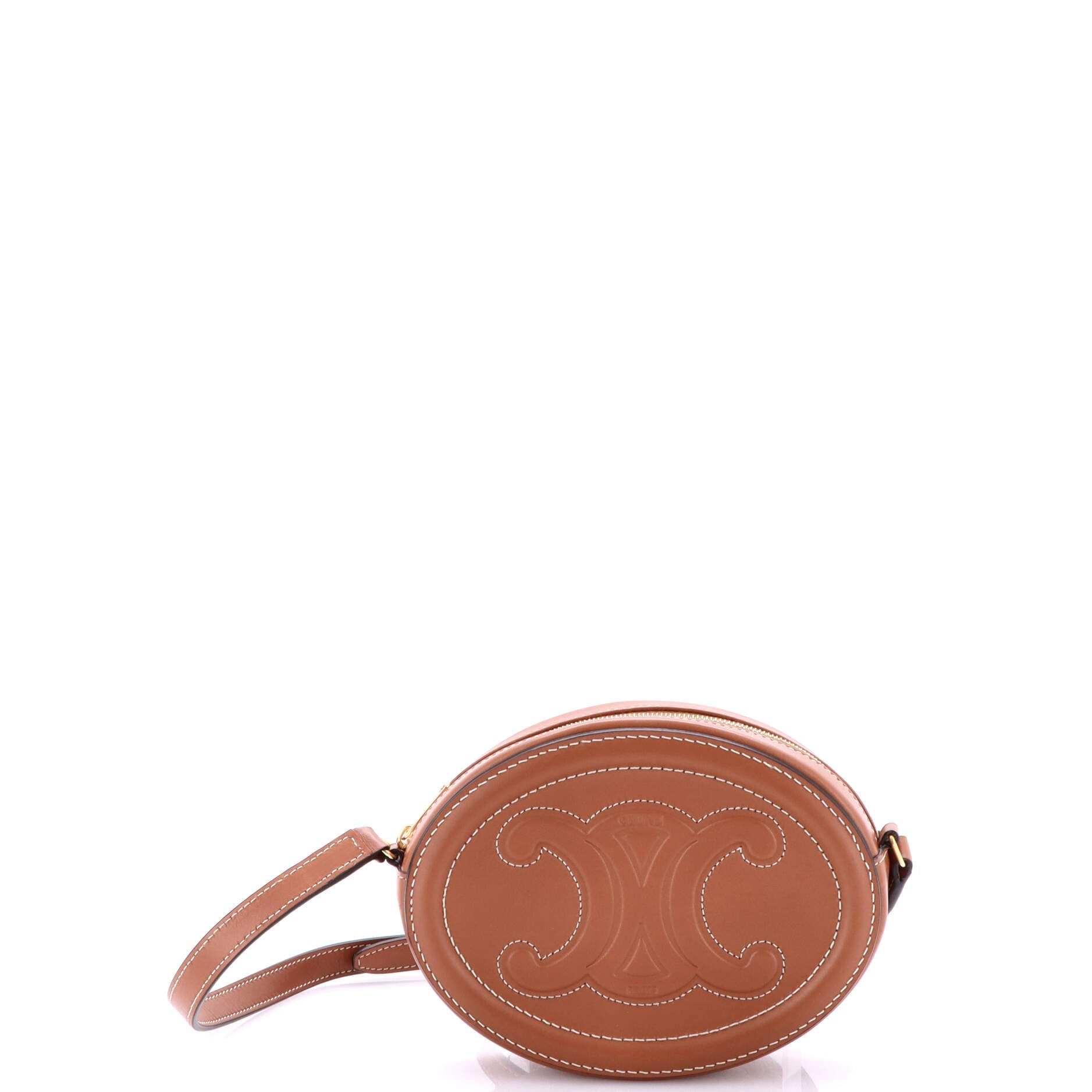Celine Triomphe Oval Crossbody Bag Leather Mini