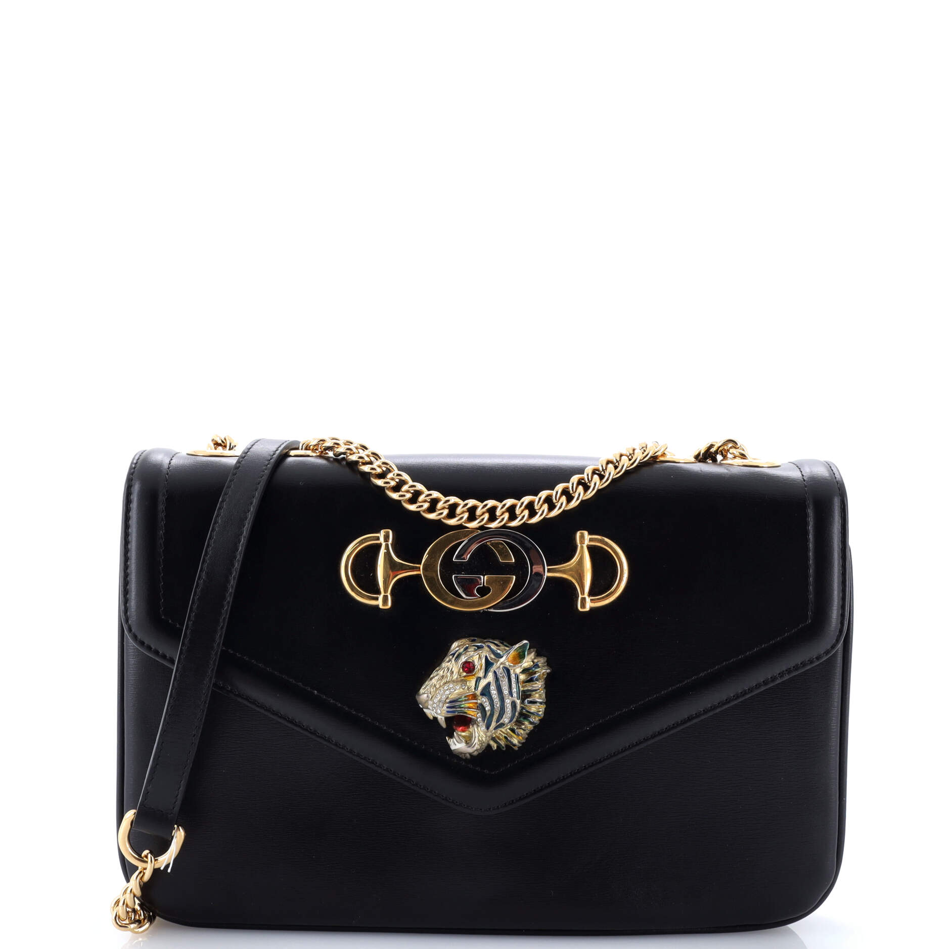 Gucci Rajah Chain Shoulder Bag Leather Medium