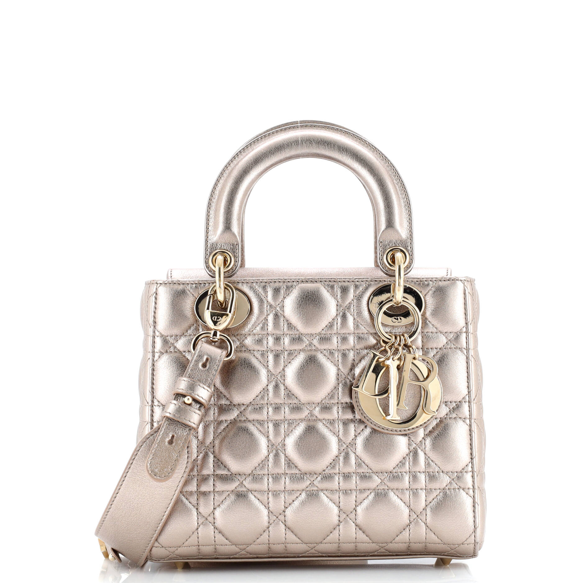 Christian Dior My ABCDior Lady Dior Bag Metallic Cannage Quilt Leather