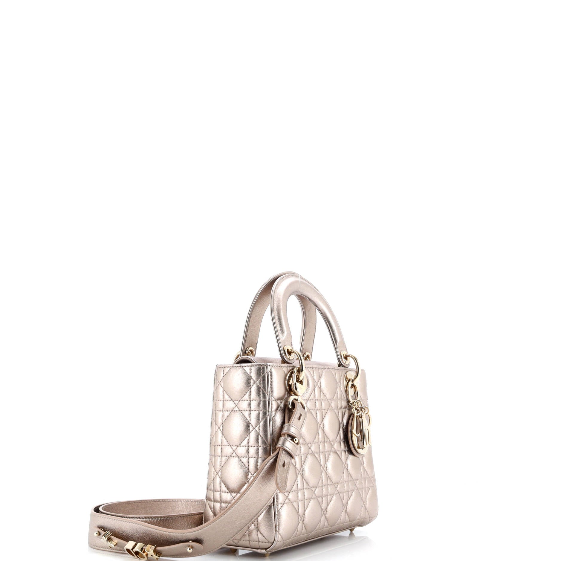 Christian Dior My ABCDior Lady Dior Bag Metallic Cannage Quilt Leather