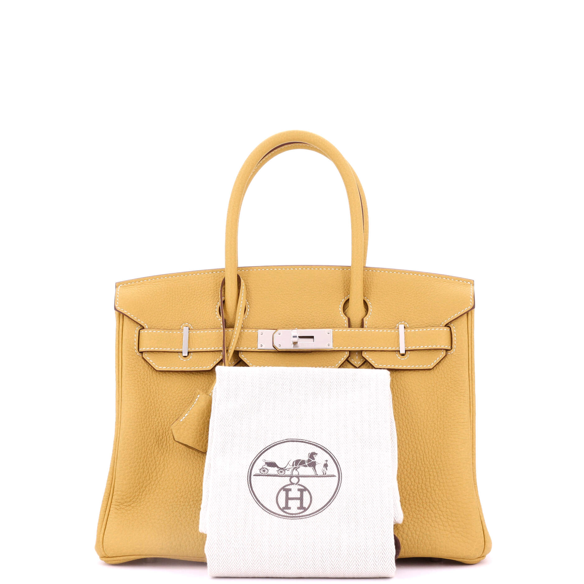 Hermes Birkin Handbag Yellow Togo with Palladium Hardware 30