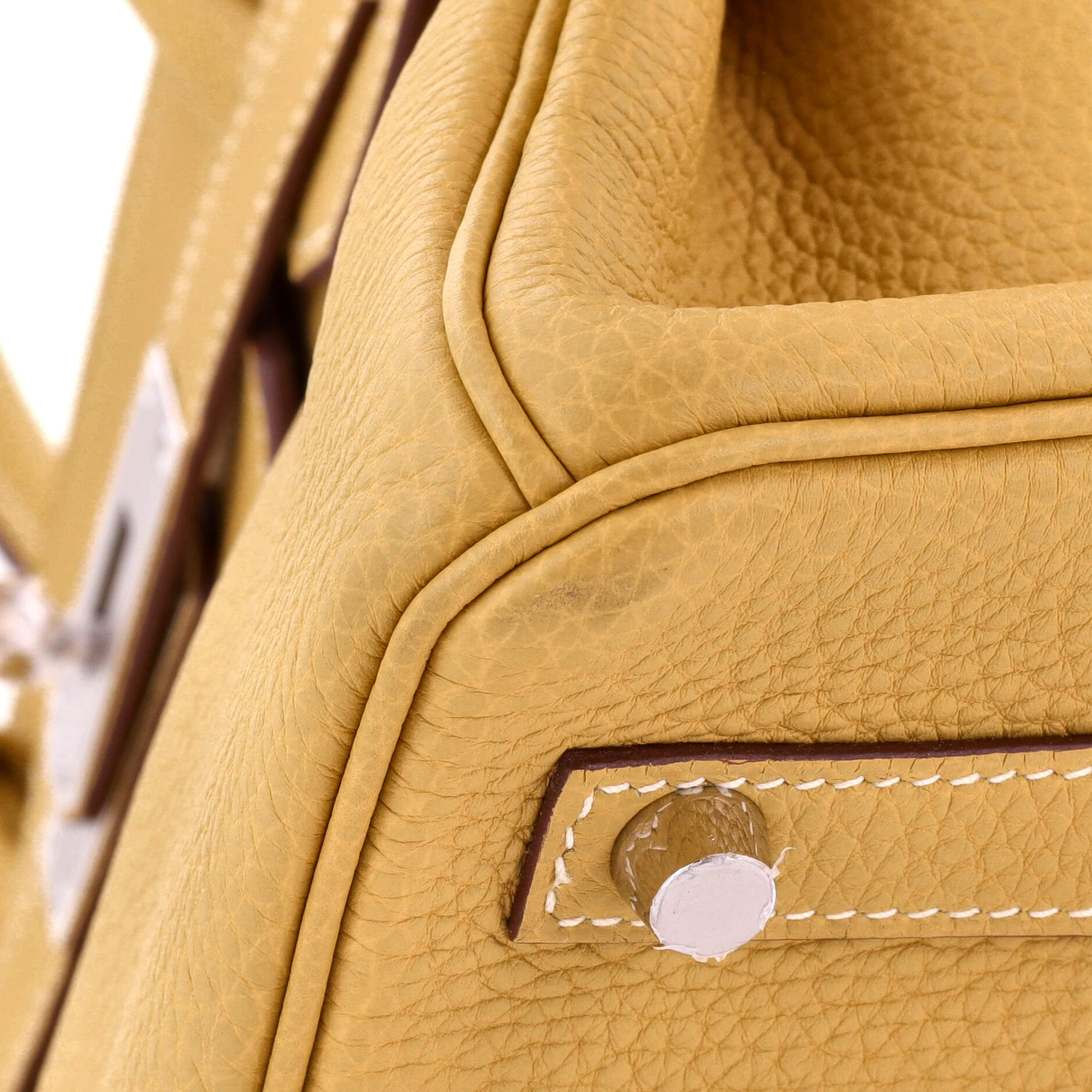 Hermes Birkin Handbag Yellow Togo with Palladium Hardware 30