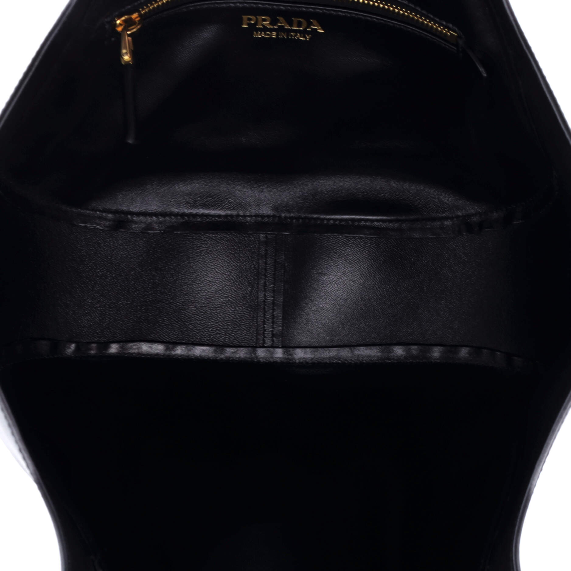 Prada Triangle Logo Buckle Handle Tote City Calfskin Small