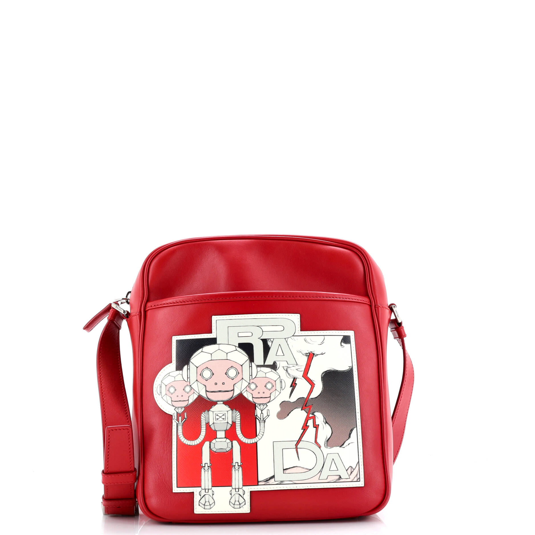 Prada Comic Messenger Printed Leather Medium
