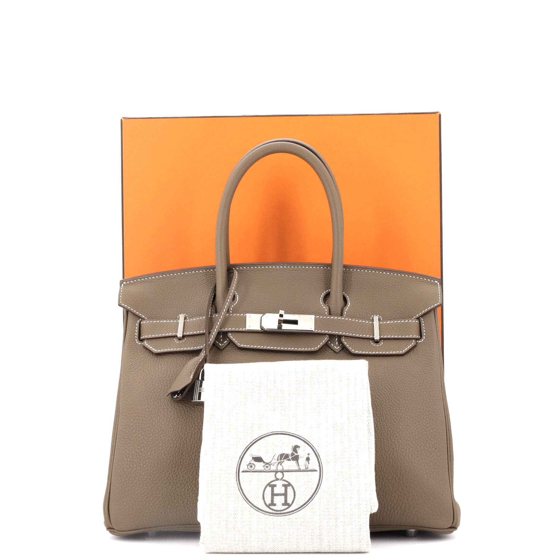Hermes Birkin Handbag Grey Togo with Palladium Hardware 30